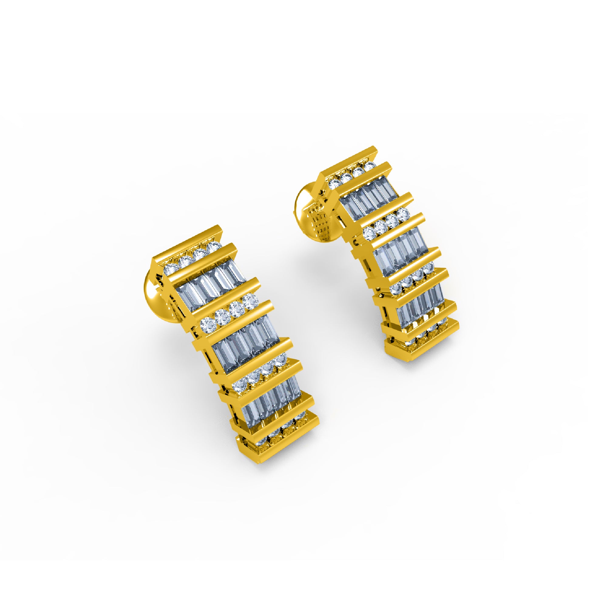 RKC 925 Sterling Silver Screw Back Women Earring 14k Rose Over Product Wt 6.00 GM Height 20.00 MM