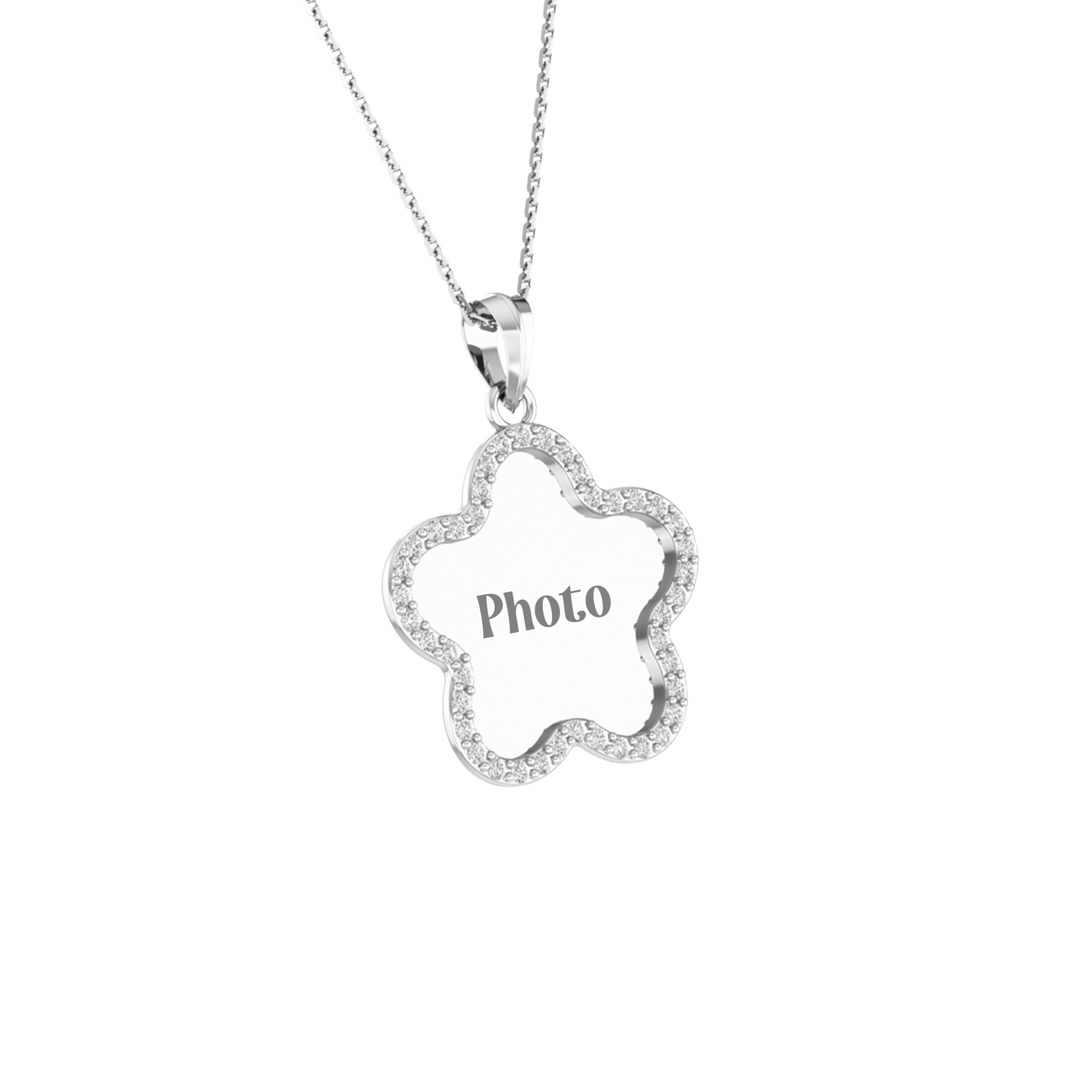 RKC 0.63 Ct Round Cut Real Moissanite Photo Memory Pendant 14k Yellow Gold Plated Weight 5.50 gm