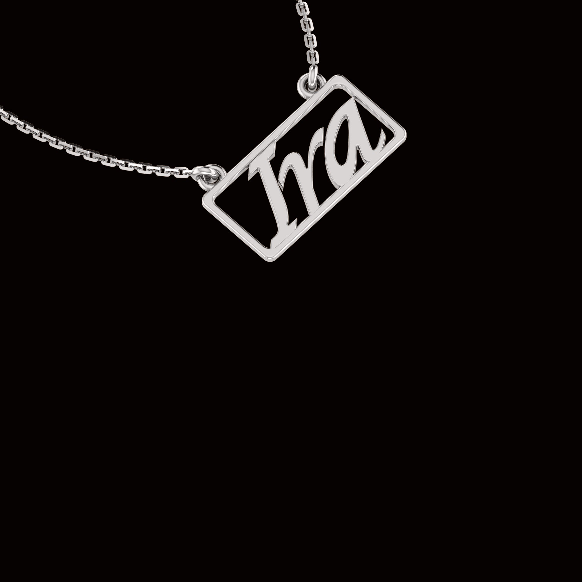 RKC Custom Name Pendant 925 Sterling Silver 14K Rose Gold Plated Wt 3.70 GM Height 11.50 MM