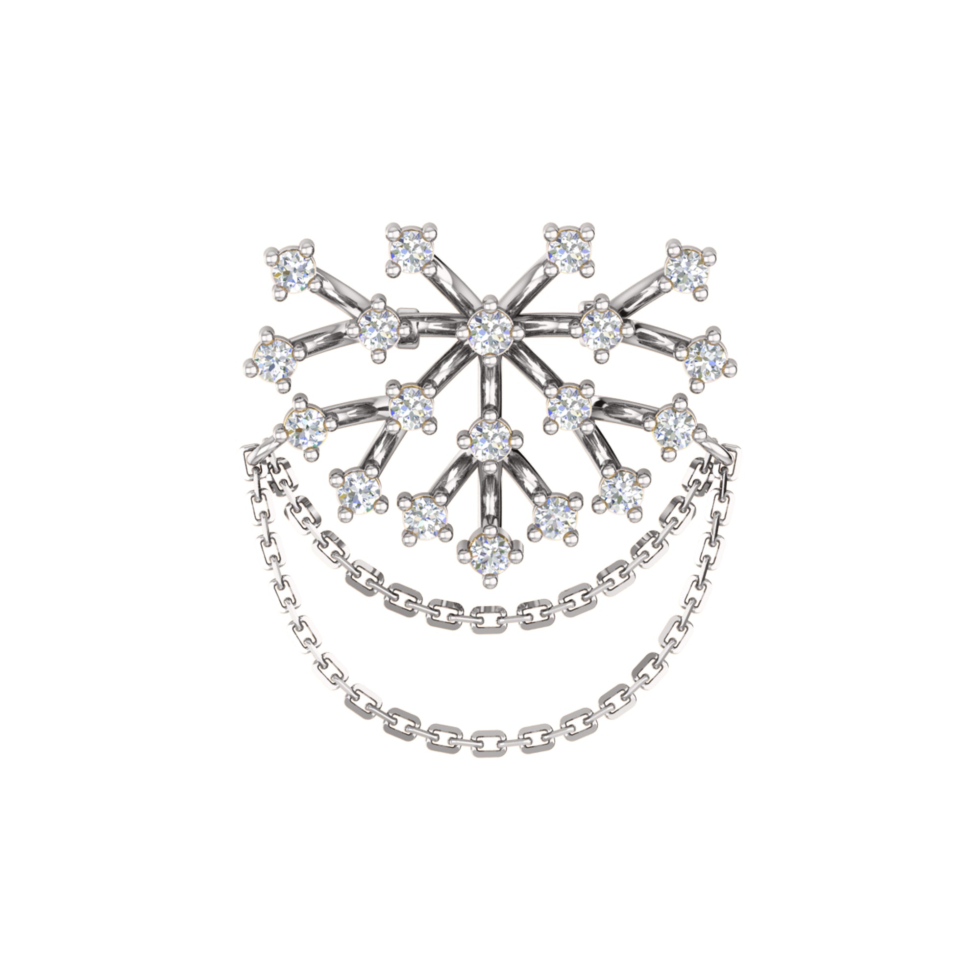 RKC Moissanite 925 Sterling Silve Brooch 14K Yellow Gold Plated Product Wt 3.00 GM Height 23.00 MM