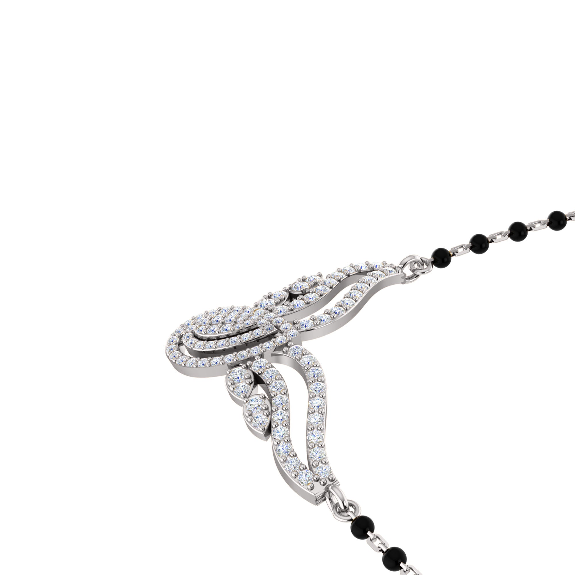 RKC 1 ct મોઈસાનાઈટ મહિલા મંગલસૂત્ર 925 સિલ્વર 14k રોઝ ગોલ્ડ પ્લેટેડ પ્રોડક્ટ વજન 5.50 ગ્રામ ઊંચાઈ 19.50 મીમી