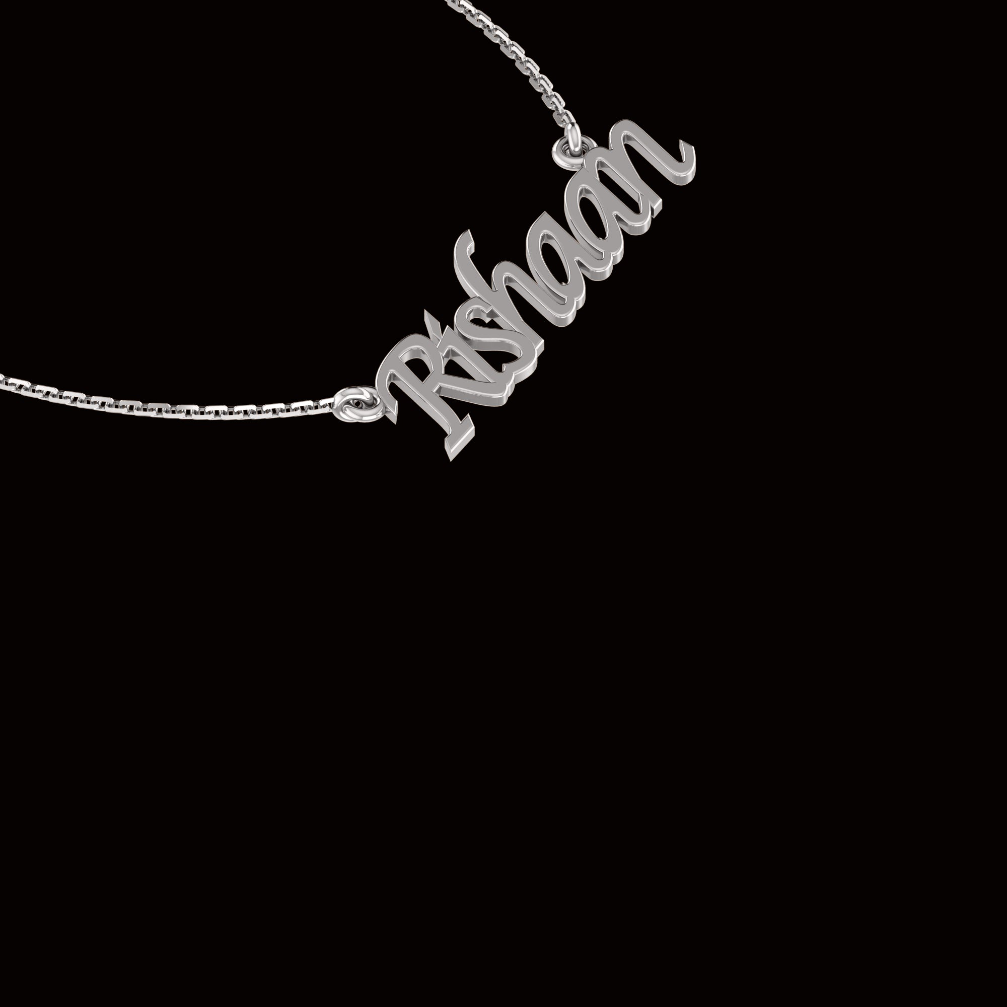 RKC Name Pendant Necklace 925 Silver Jewelry 14K Yellow Gold Plated Product Weight 4.10  GM Height 11.30 MM