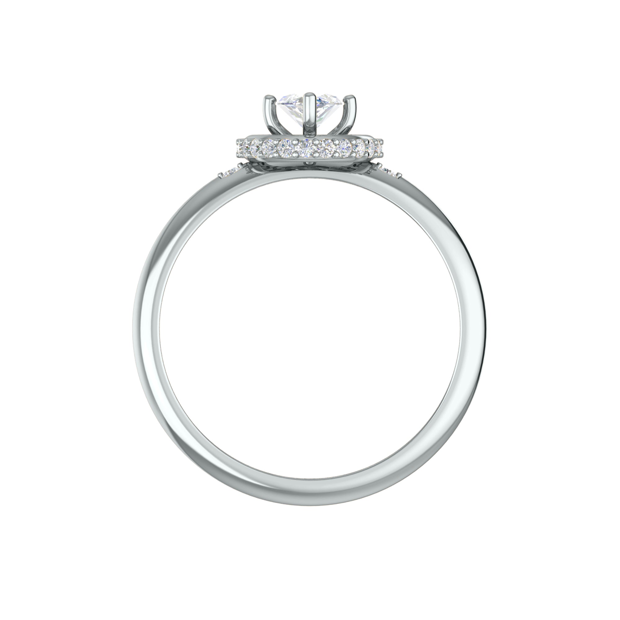 মহিলাদের Wt 2gm এর জন্য RKC Marquise Moissanite Halo এনগেজমেন্ট রিং 925 সিলভার ইয়েলো গোল্ড প্লেটেড