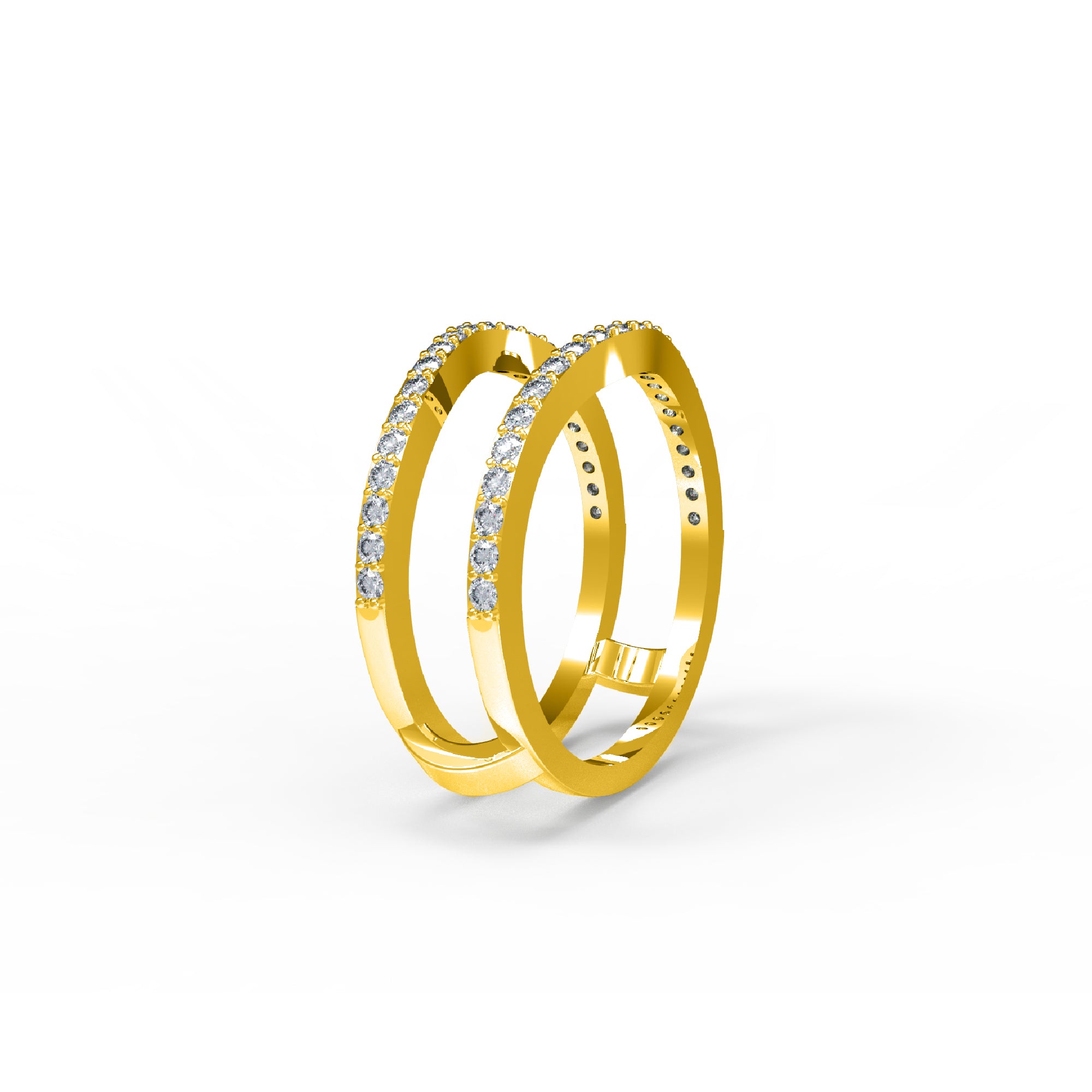 RKC Round Moissanite Enhancer dzseki Gyűrűvédő Esküvői Band 925 Sterling ezüst rózsa aranyozott súly 3 gm szélesség 6,50 mm