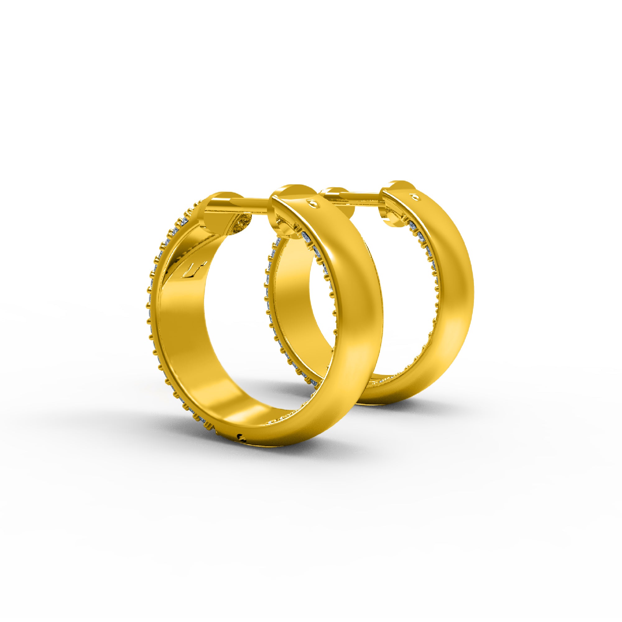 RKC 925 فضة استرلينية - حلق نسائي 14 قيراط وردي فوق المنتج بالوزن الارتفاع 18.00 ملم