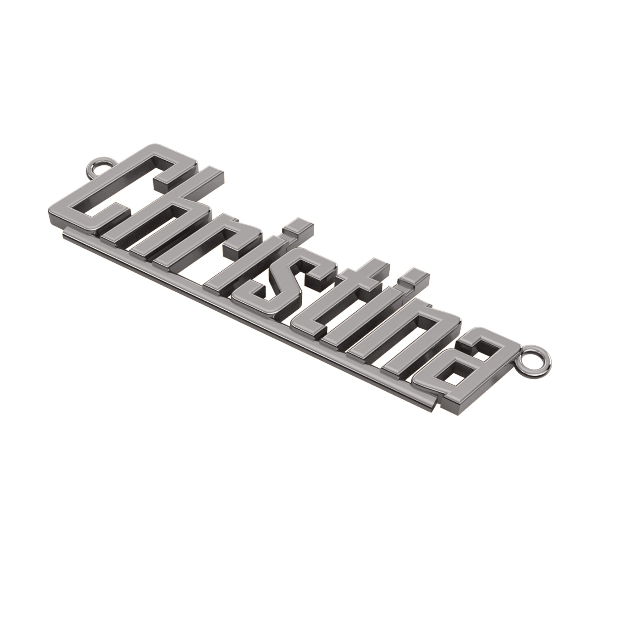 RKC Custom Name Pendant 925 Sterling Silver 14K Yellow Gold Plated Wt 4.30gm Height 11.00mm