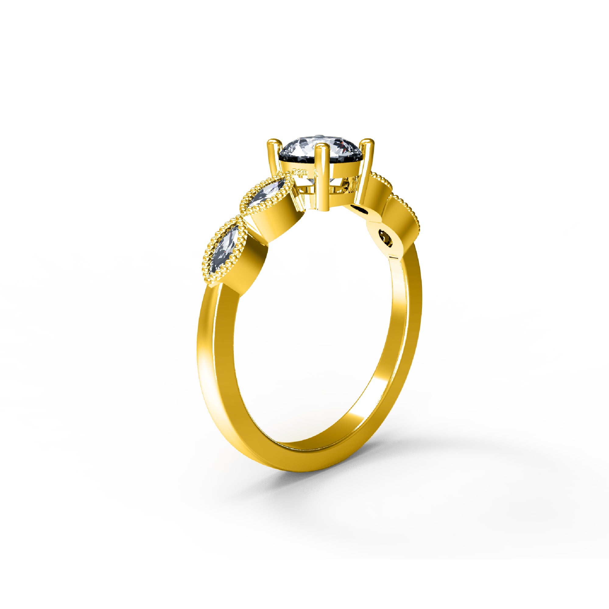 उसके लिए आरकेसी गोल सगाई की शादी की अंगूठी 925 सिल्वर 14K सफेद सोना मढ़वाया वजन 3 ग्राम 2.60 एमएम