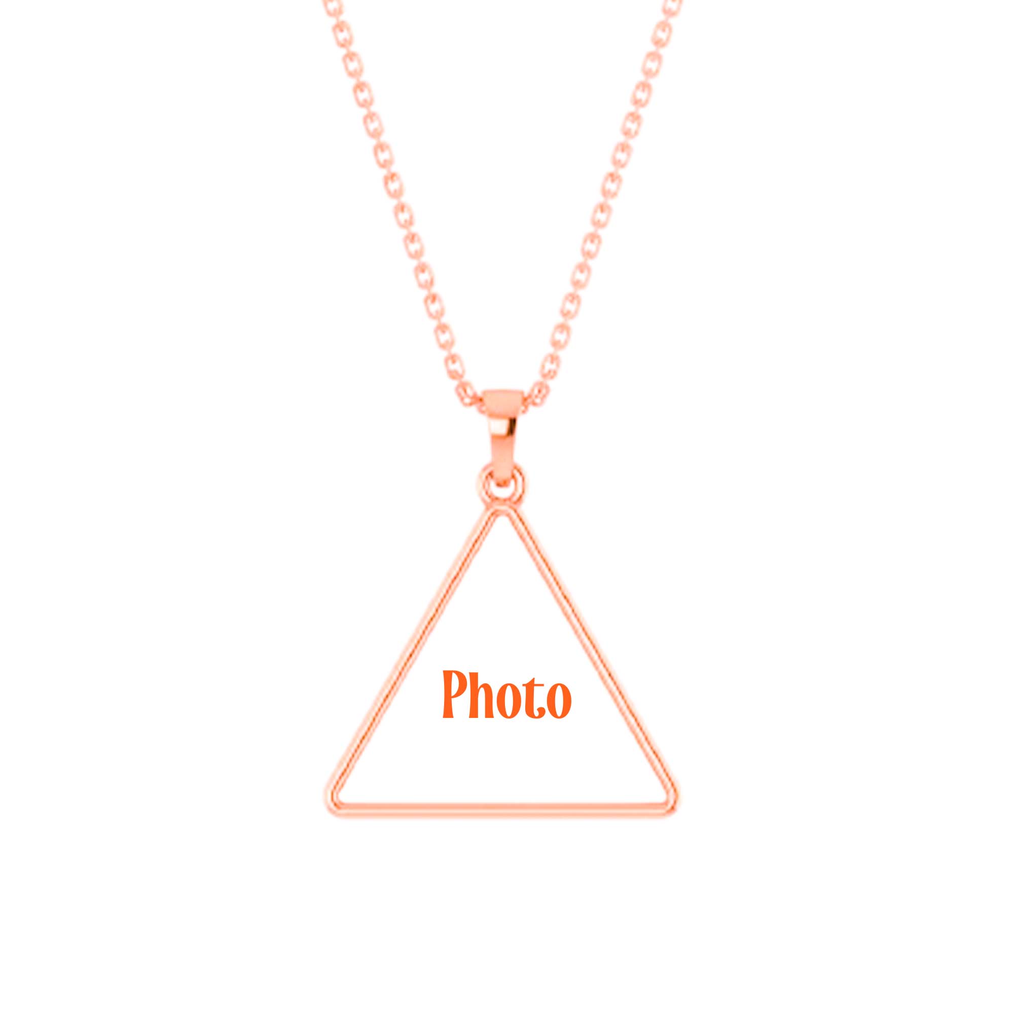 RKC Tringle Shape Photo Locket Pendant Necklace 14k Yellow Gold Plated Weight 5mm And Height 20mm