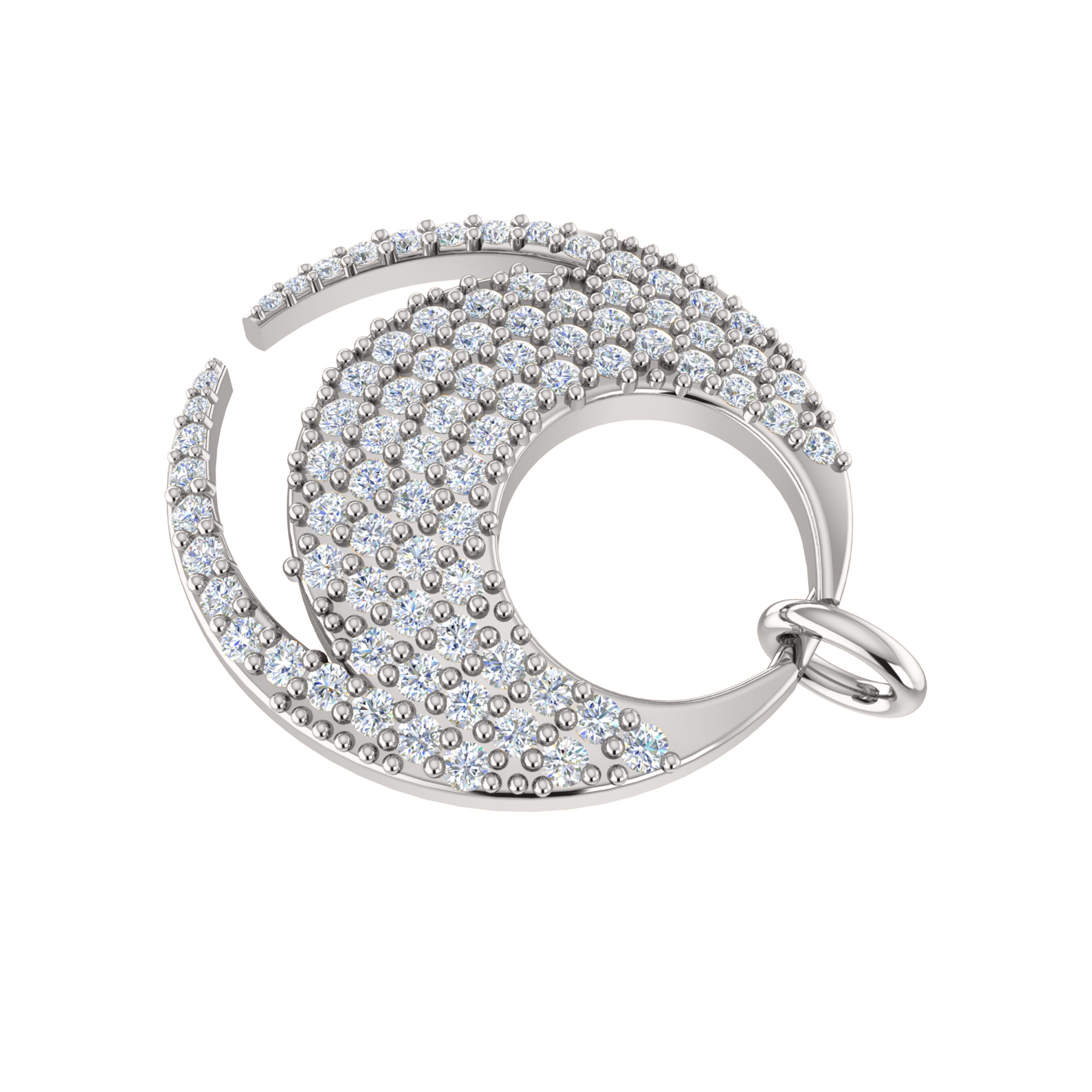 RKC 0.68Ct 모이사나이트 참 펜던트 925 실버 주얼리 14K 로즈 골드 도금 중량 4.80gm 높이 21.50mm