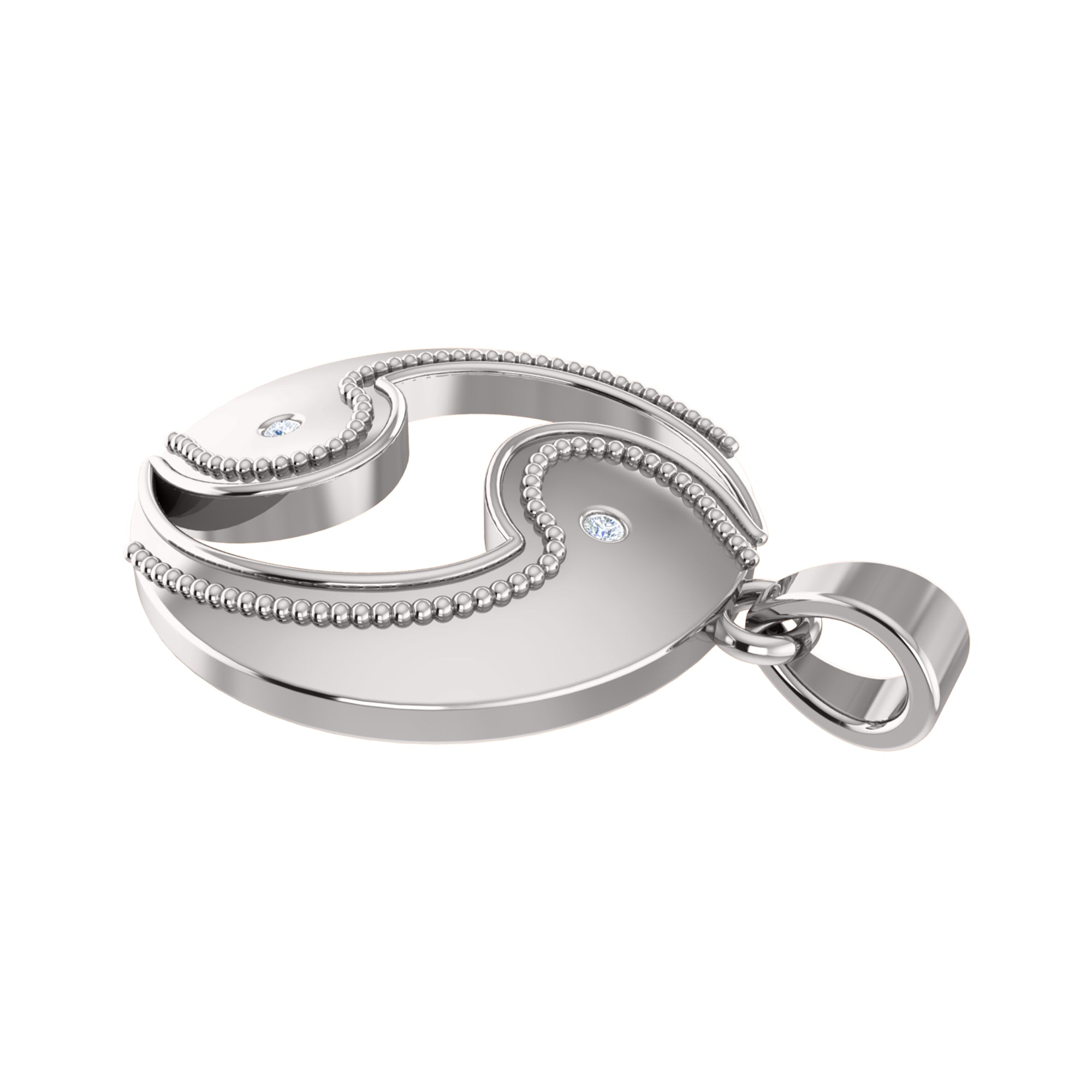 RKC 0.018Ct Moissanite Charm Pendant 925 Silver Jewelry 14K Rose Gold Plated 5gm 24mm