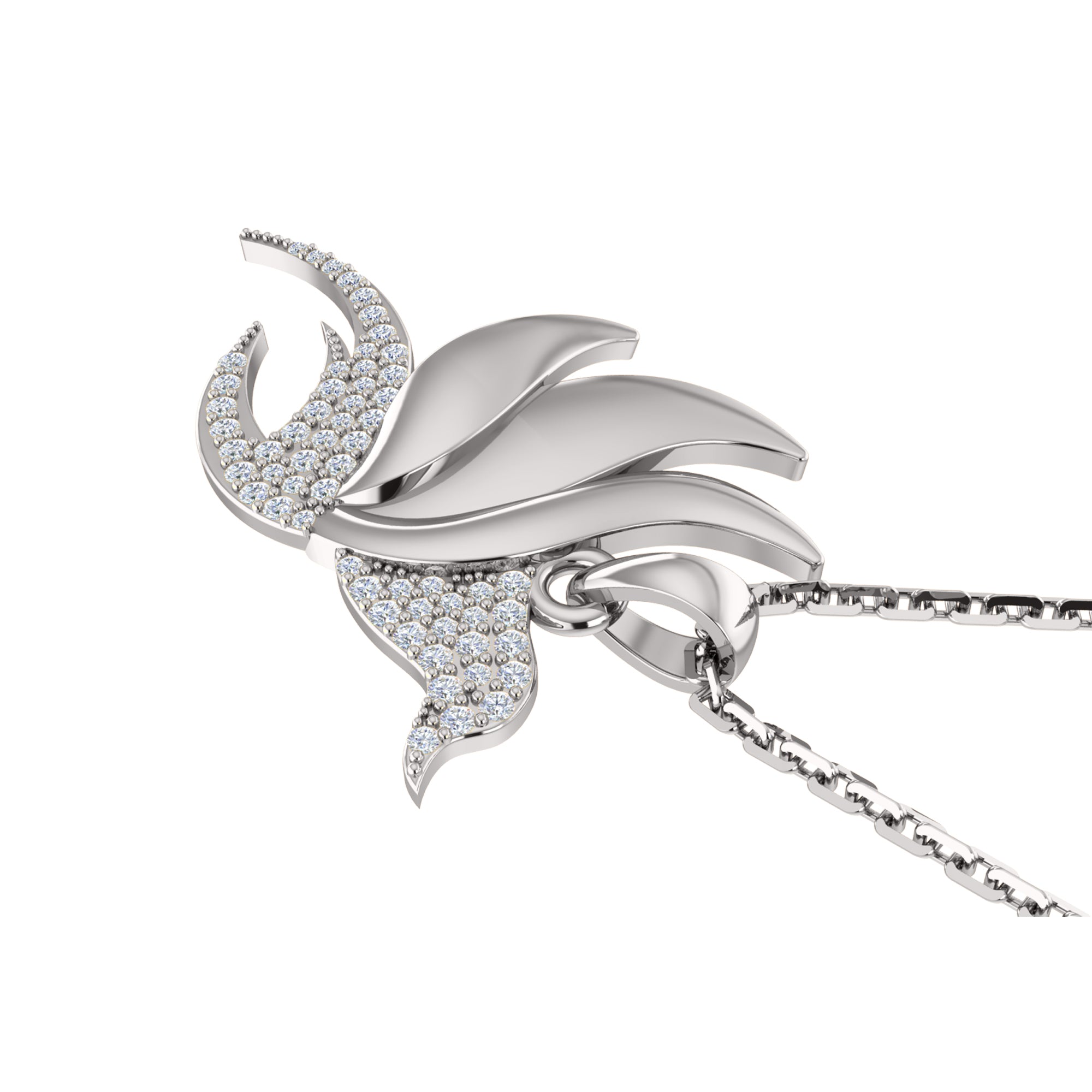 RKC 0.23Ct Moissanite Wings Charm Pendant 925 Silver Jewelry 14K Yellow Gold Plated Wt 4.50gm Height 24mm