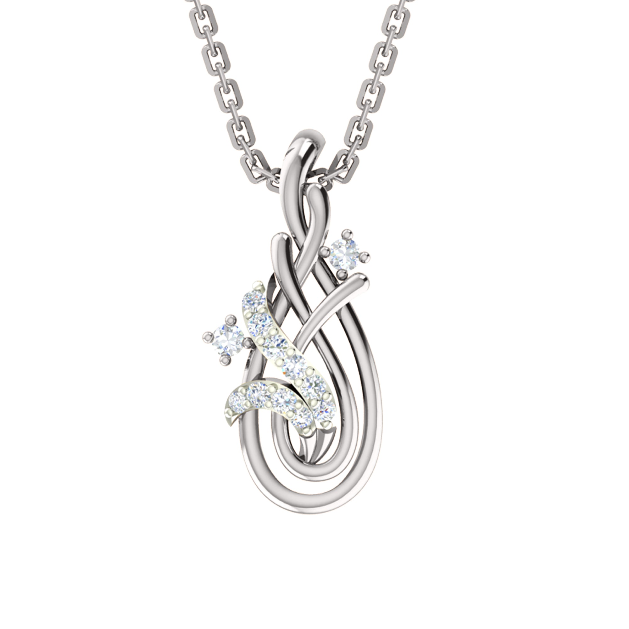 Ciondolo in moissanite da 0,22 ct in argento dorato RKC 925 con peso di 3,65 g e orecchino da 2,00 g con placcatura in oro giallo 14 carati