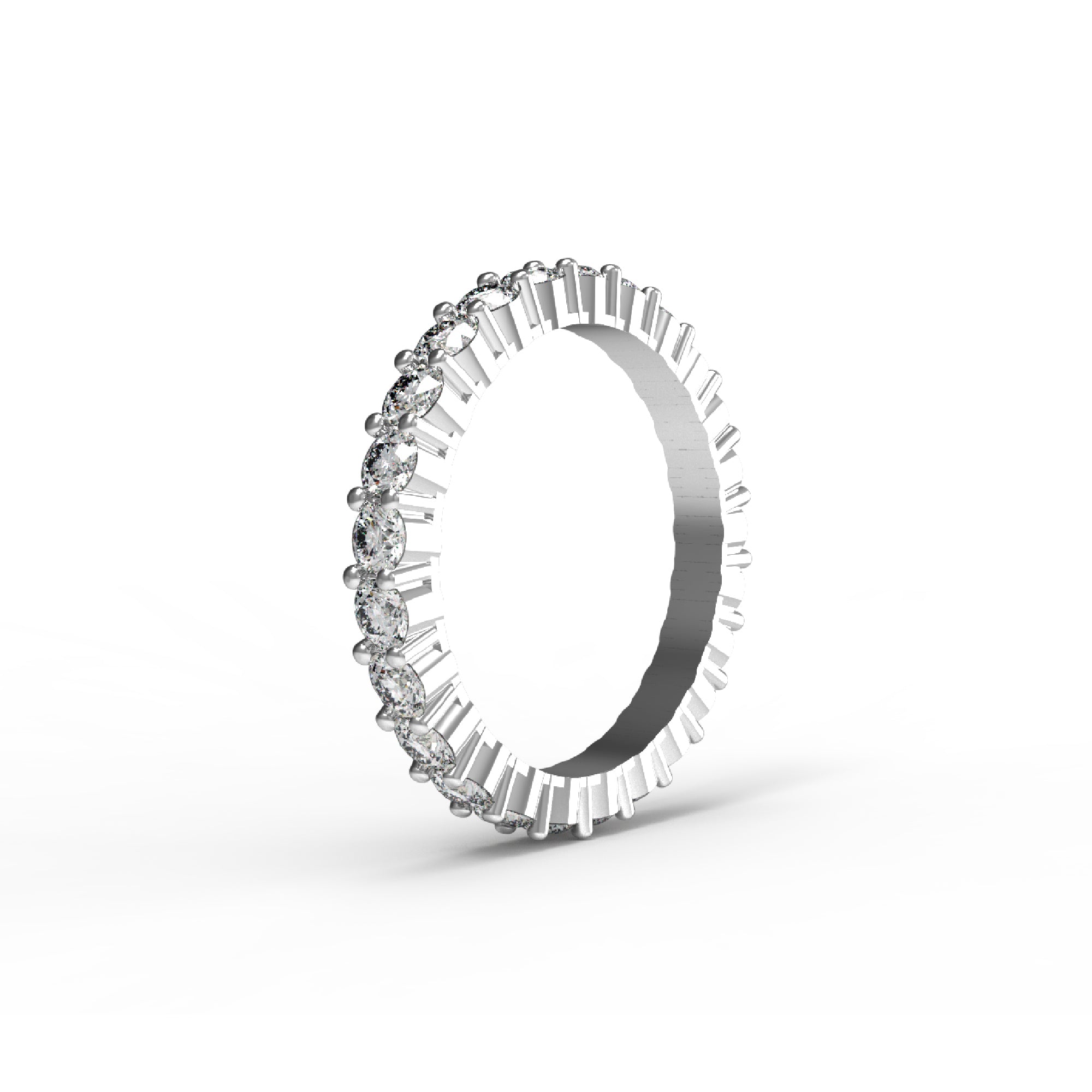 RKC Moissanite Full Eternity Band Ring Yellow Gold Plated 925 Sterling Silver Ring Wt 2.80 Ct Width 2.50 MM