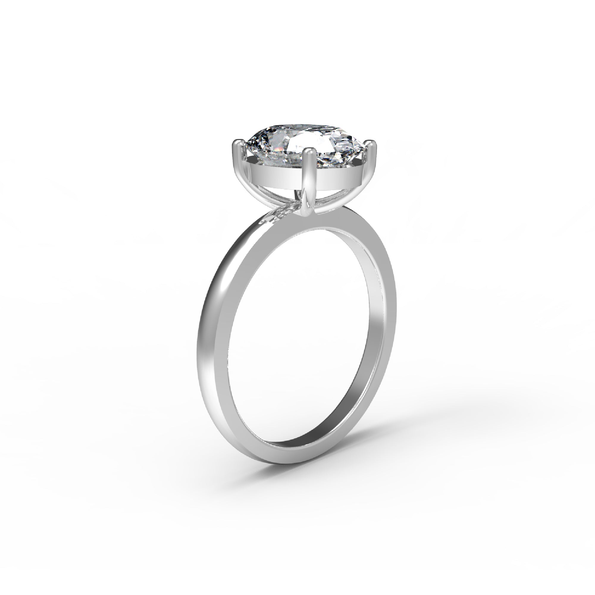 RKC 5 Ct Cincin Pertunangan Moissanite Potongan Oval Perak 925 14K Berlapis Emas Kuning untuk Wanita Berat 3,20 Gram