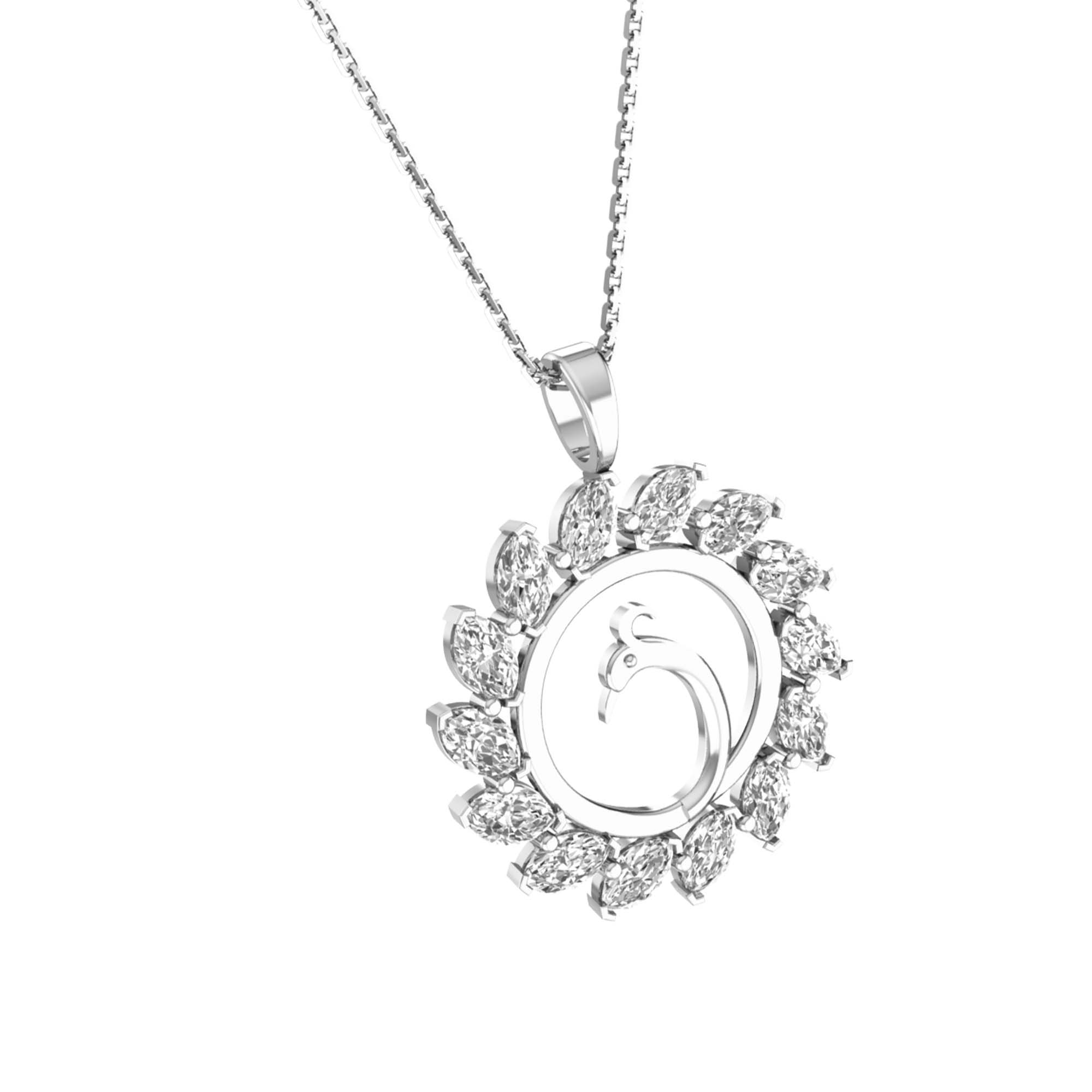 RKC Made With 18K Yellow Gold Plated Moissanite Pendant Necklace