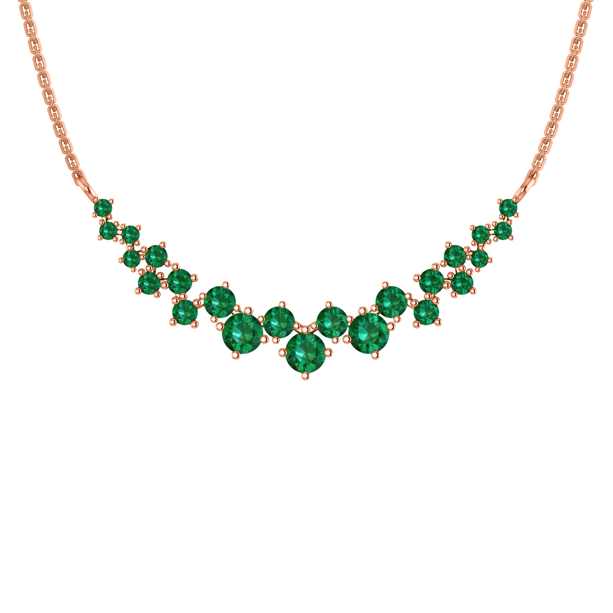 RKC 10.35 CT Moissanite Charming Necklace 925 Silver 14k Rose gold Plated Product Weight 4.80 GM