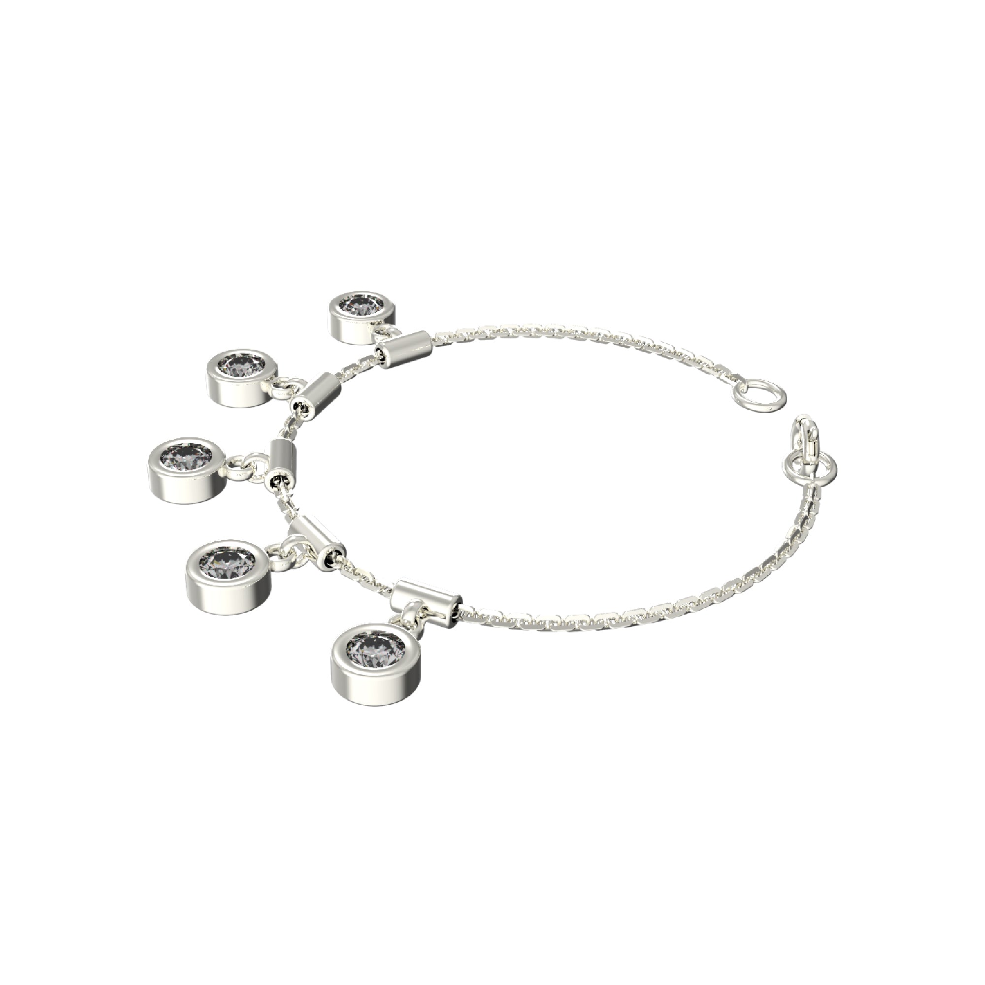 RKC 925 стерлингового срэбра 1,25 карата Муасаніт, круглы жаночы бранзалет з жоўтым пазалотай 14 карат, маса 3,75 г