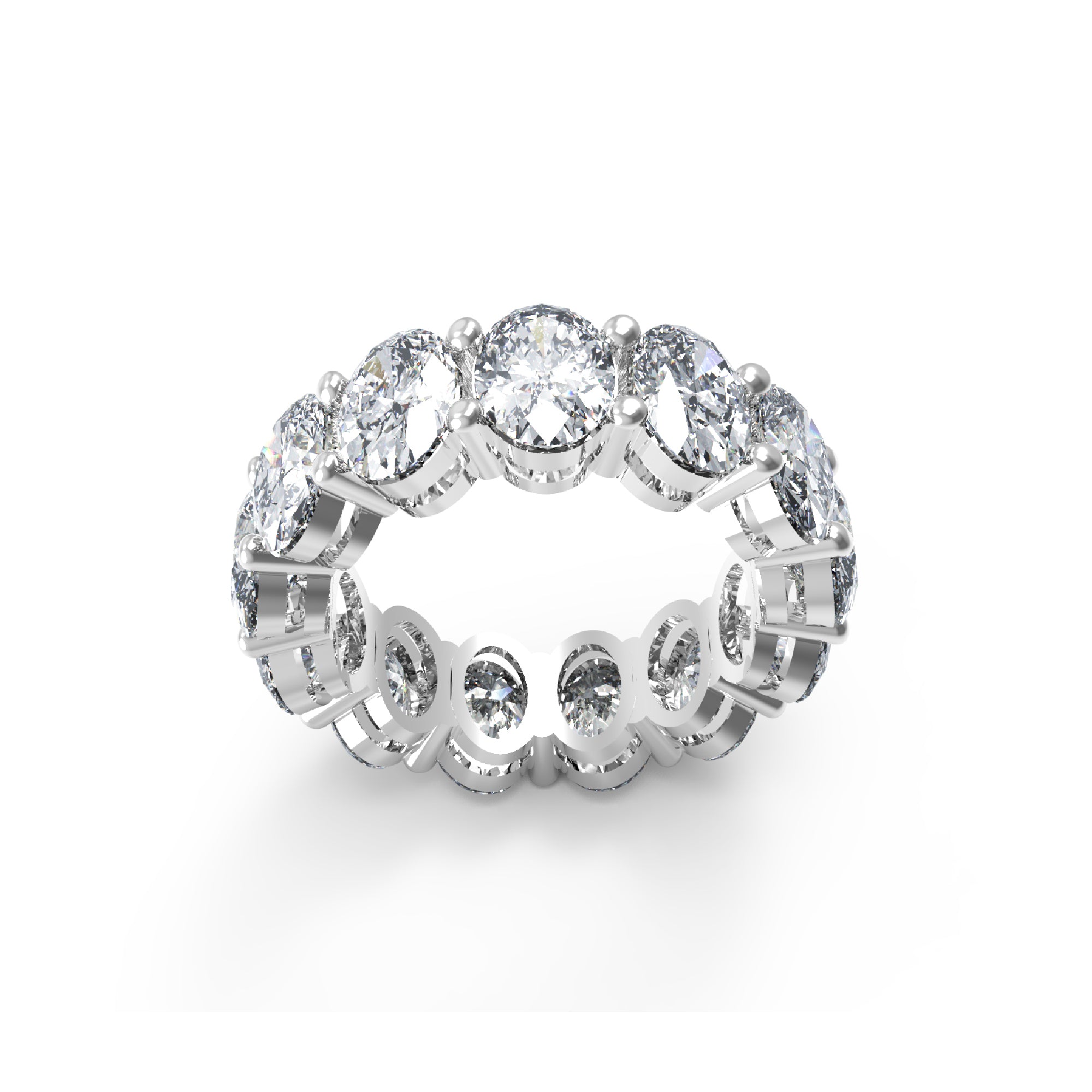 RKC 8.5 Carat Oval Cut Moissanite Engagement Ring 925 Silver 14k Yellow Gold Plated For Women's Wt 4.40gm Width 6 MM