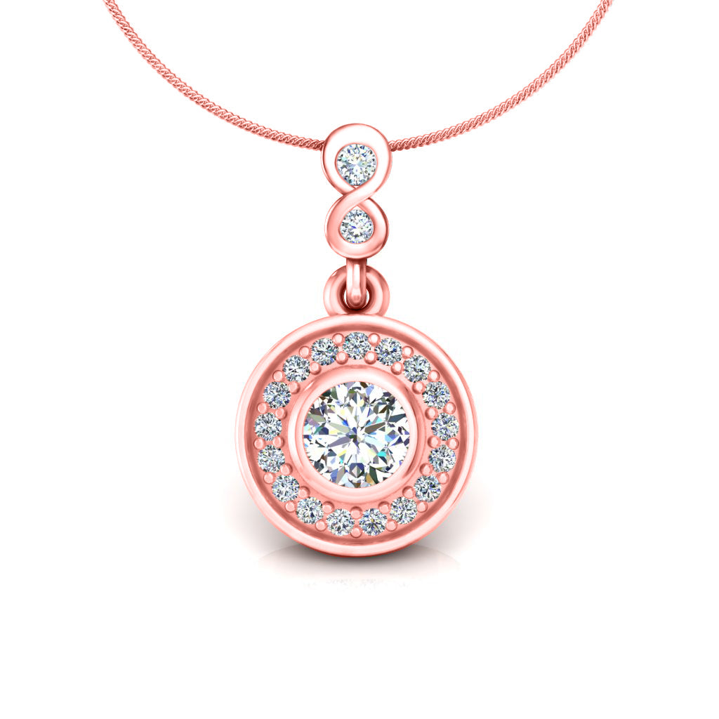 RKC সিলভার হ্যালো 0.55 CT ময়সানাইট রাউন্ড উইমেন দুল 925 সিলভার Wt 2.8 গ্রাম উচ্চতা 15 মিমি