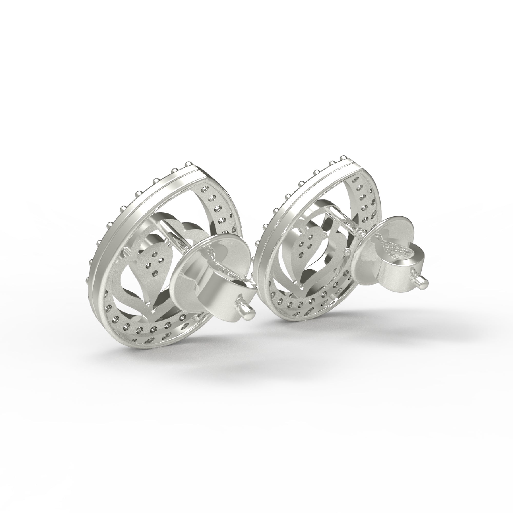 RKC стерлингового срэбра 925 пробы ў форме ліста Жаночыя штодзённыя завушніцы-гваздзікі 14k Rose over Product Вага 1,80 GM Вышыня 12,00 мм