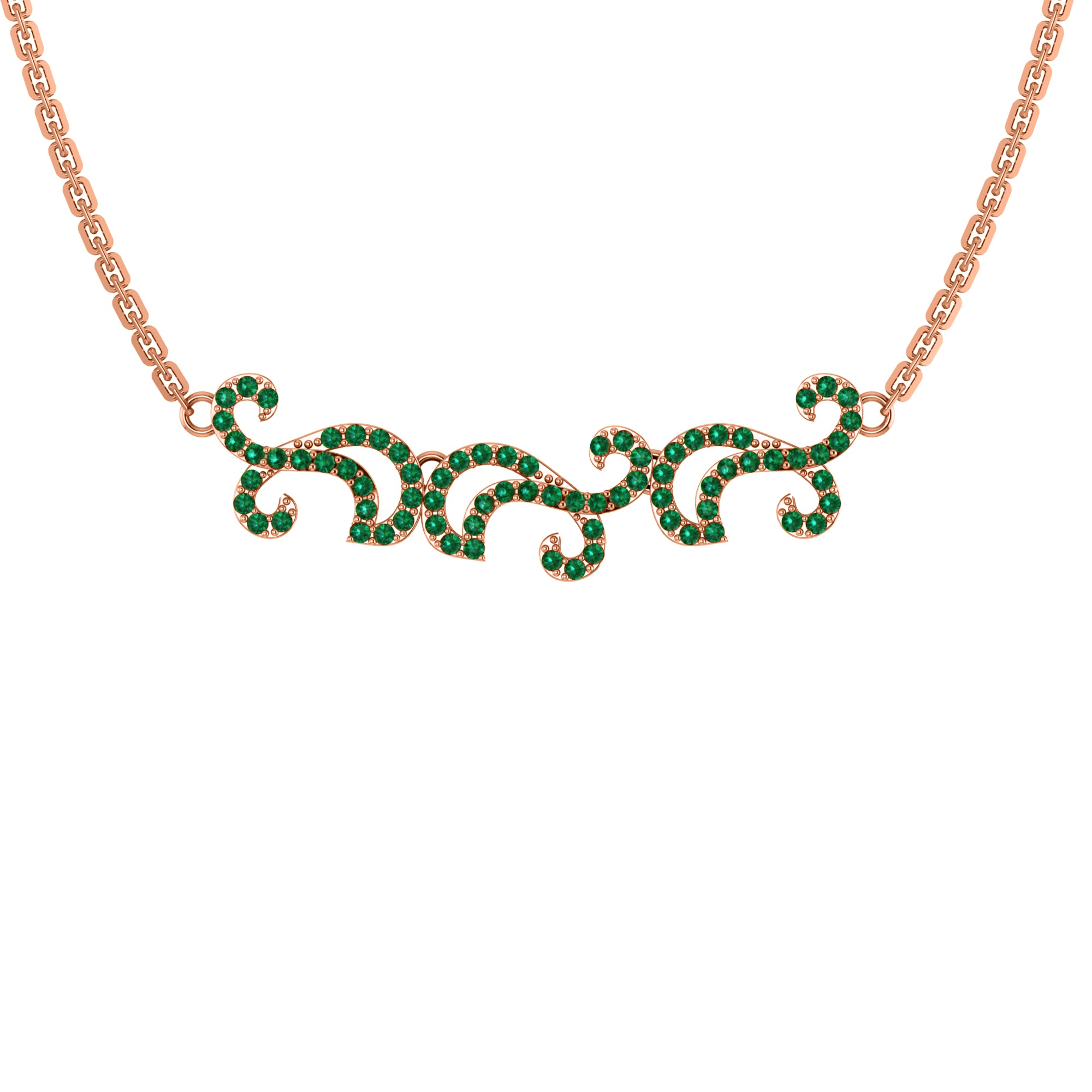 RKC 1.1 CT Moissanite Charming Necklace 925 Silver 14k Rose gold Plated Product Weight 5.50 GM Height 11.00 MM