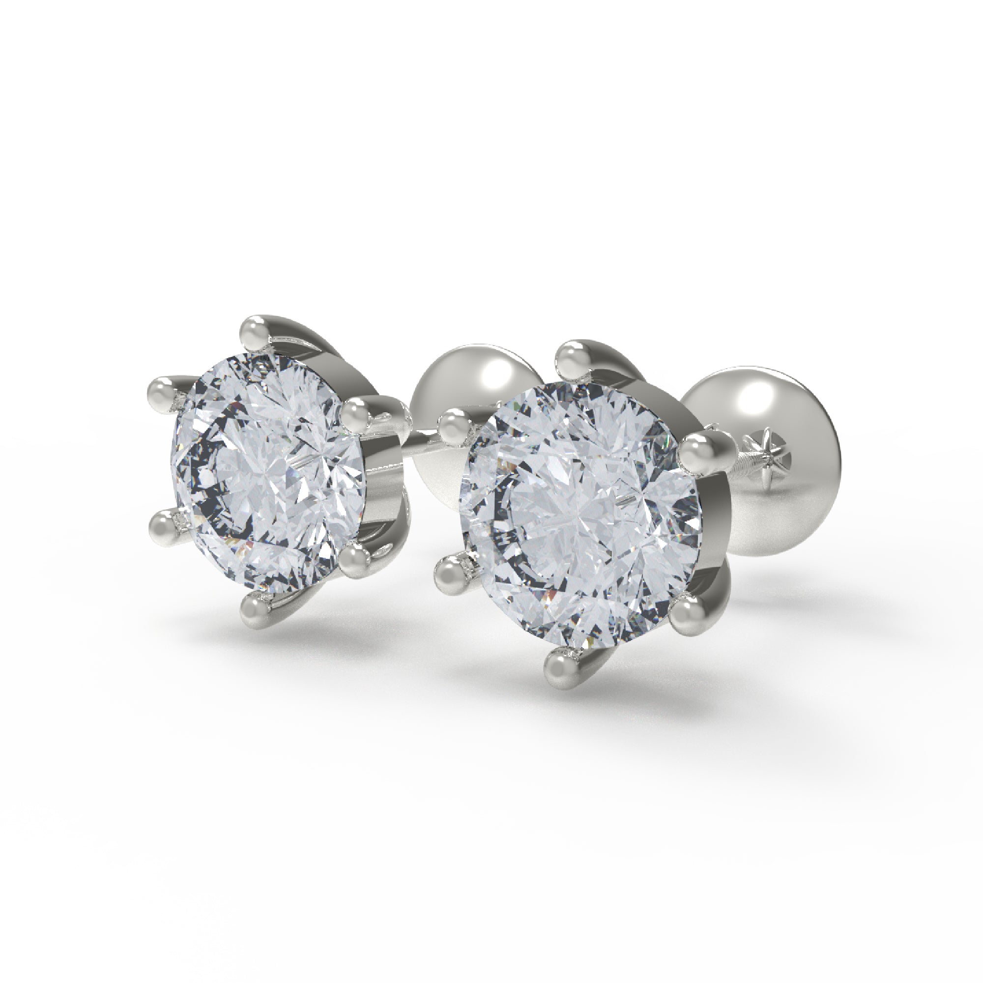 RKC 925 стерлингового срэбра з шасцю зубцамі Жаночыя завушніцы-гваздзікі з ружамі 14 карат, вага над прадуктам 1,20 GM, вышыня каменя 3,80 мм