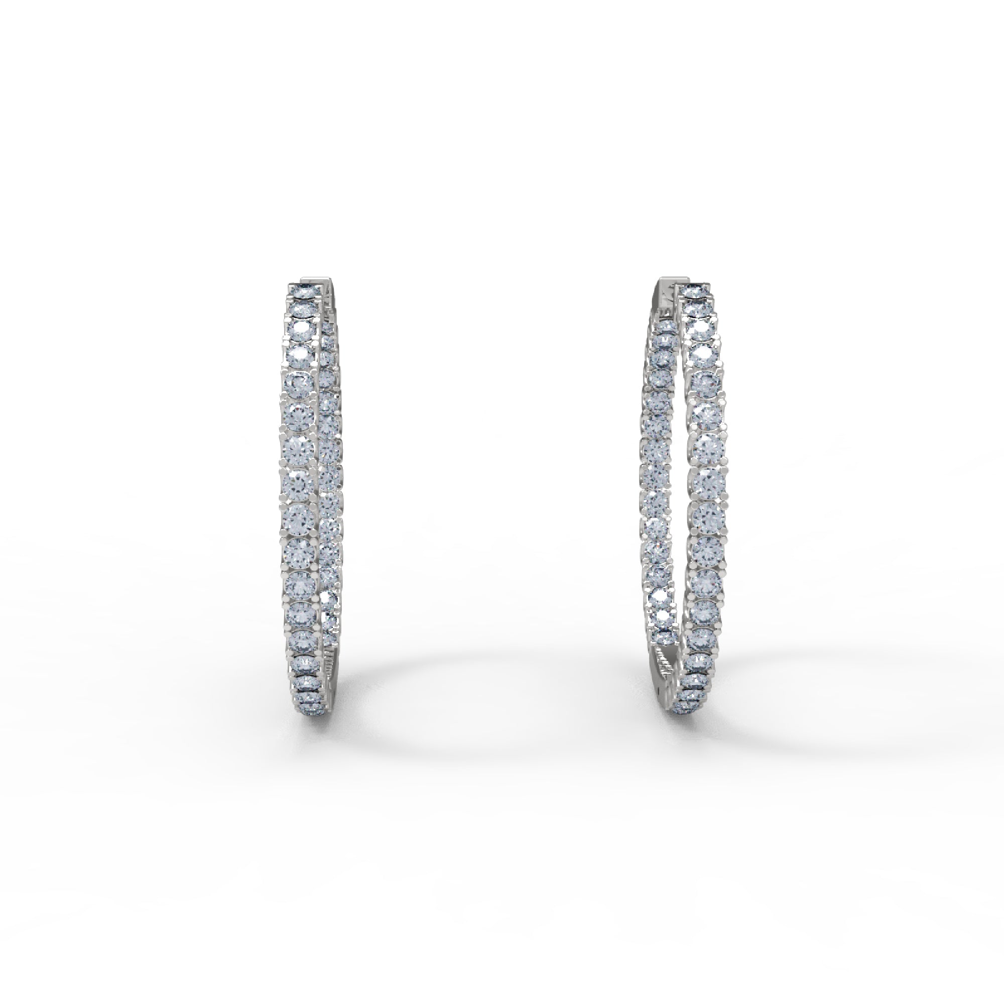 RKC 925 فضة استرليني هوب هوجيز كليب على حلق نسائي 14 قيراط أصفر فوق الوزن 5.60 جرام ارتفاع 29.00 ملم