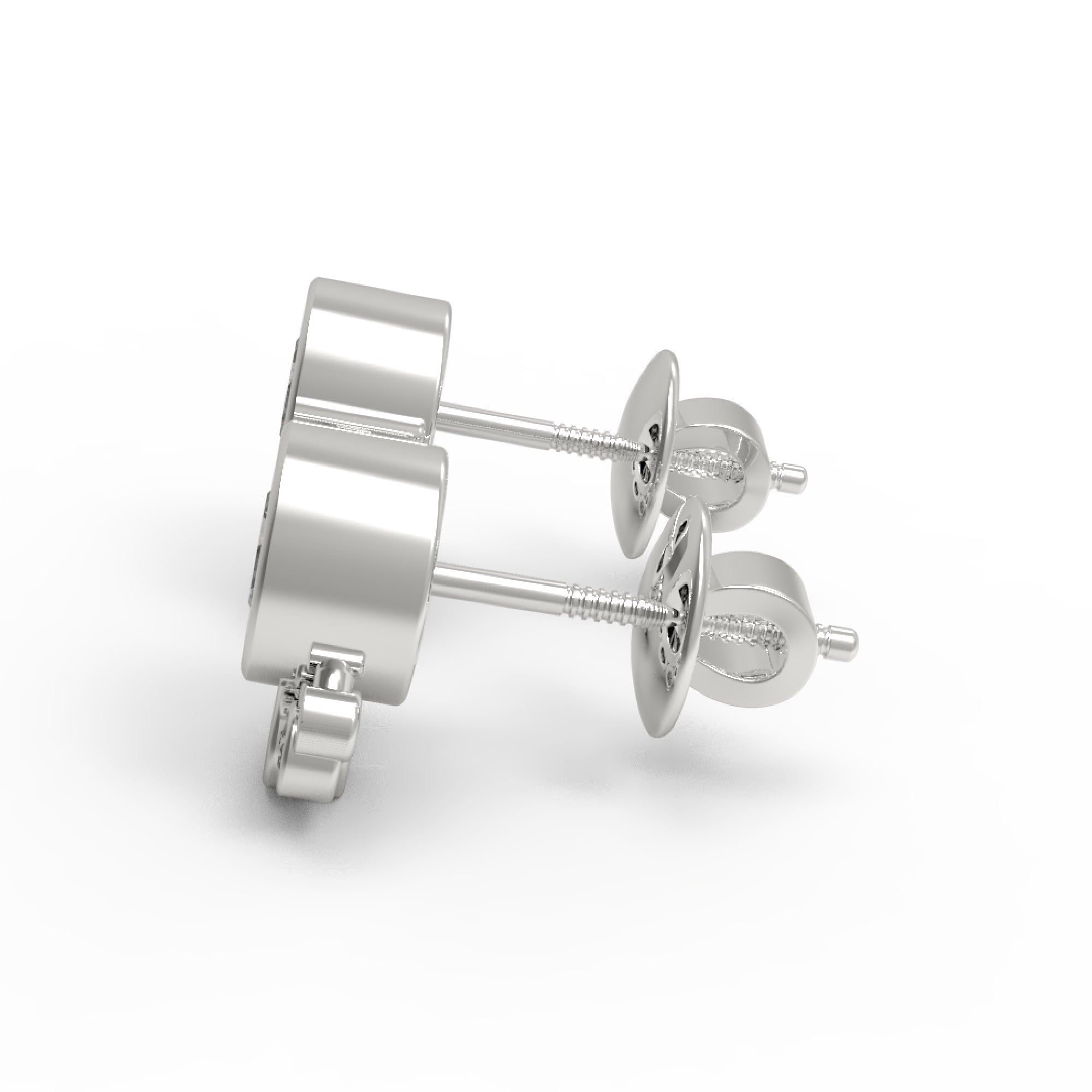 RKC Damen-Ohrstecker aus 925er-Sterlingsilber mit Schraubverschluss, 14 Karat Gelb, Gewicht 2,80 GM, Höhe 9,50 mm