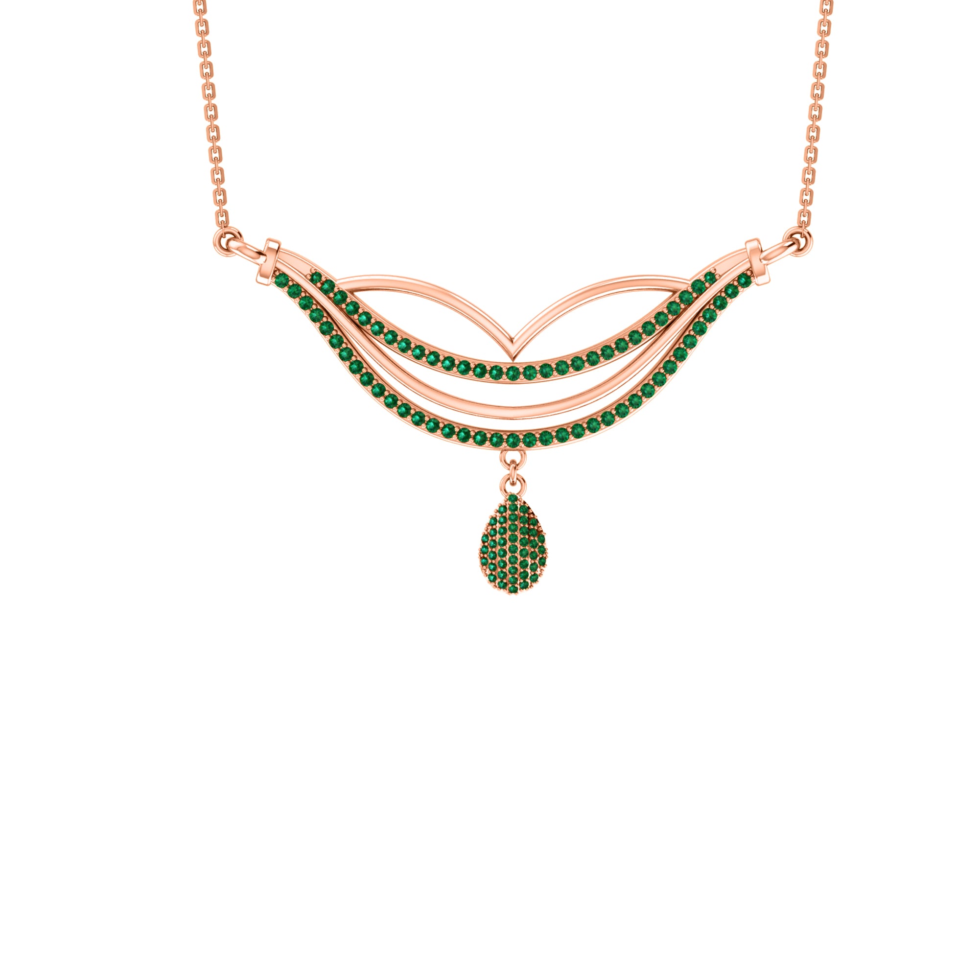 Σετ κολιέ δάκρυ RKC 1.198Ct Moissanite 925 Ασήμι 14 καρατίων ροζ επιχρυσωμένο Βάρος προϊόντος 8,50 gm Ύψος 35,00 mm