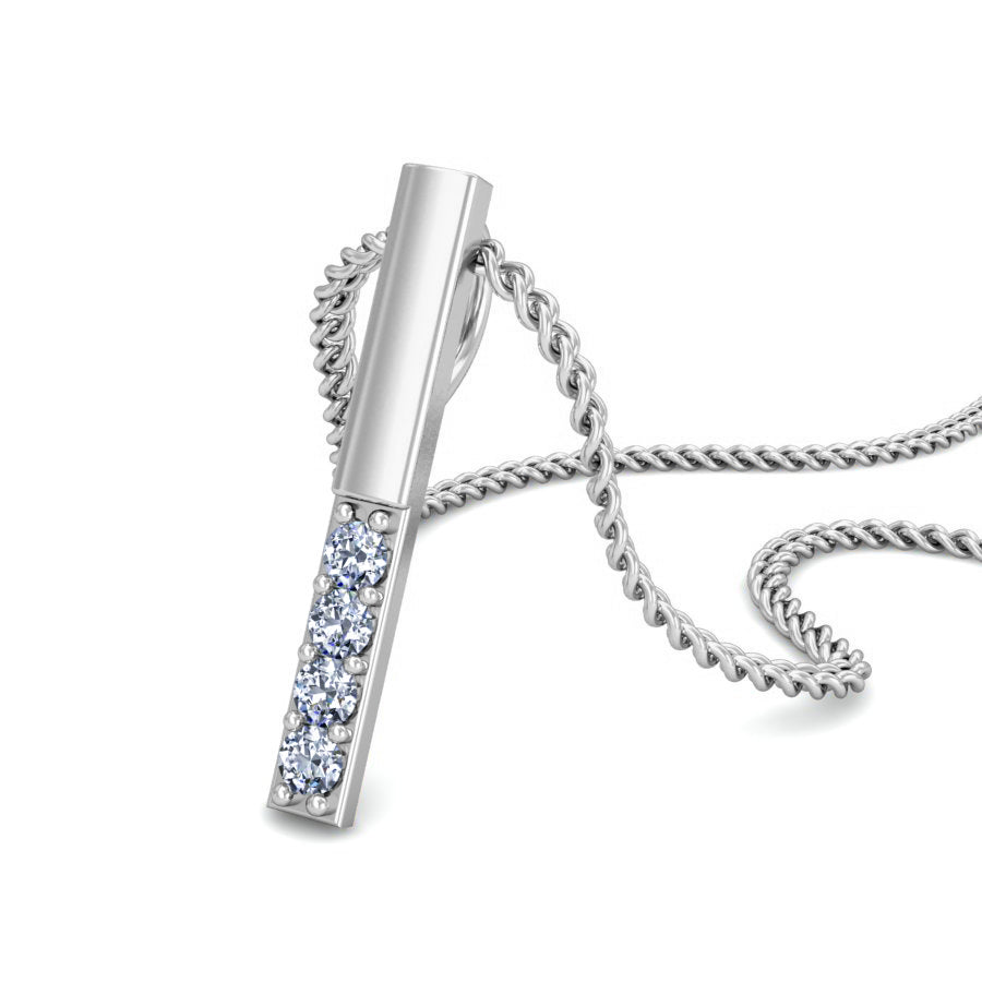 قلادة من الفضة الإسترليني RKC 0.04 مويسانيتي هدية لها لمسة نهائية من الذهب الأصفر عيار 14 قيراط بوزن 2.4 جم ارتفاع 14 مم