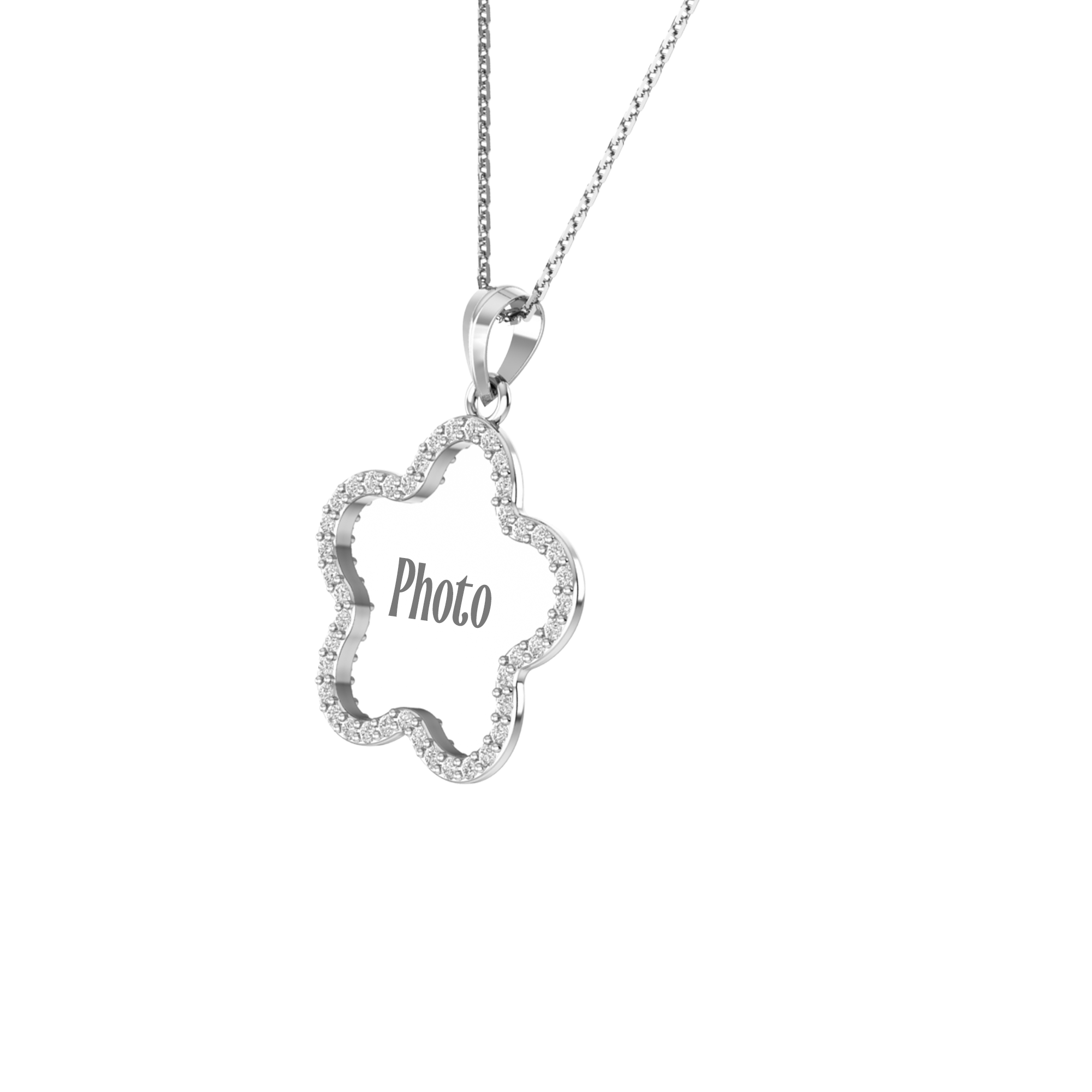 RKC 0.63 Ct Round Cut Real Moissanite Photo Memory Pendant 14k Yellow Gold Plated Weight 5.50 gm