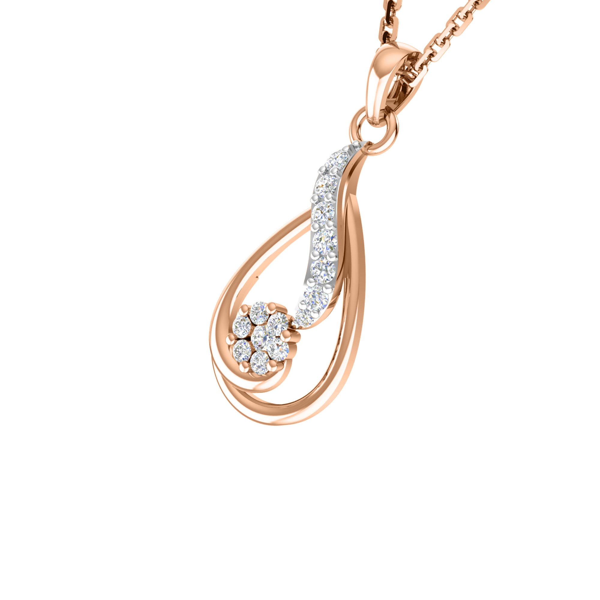 RKC 925 સિલ્વર ગોલ્ડન ટોટલ 0.40Ct મોઈસાનાઈટ પેન્ડન્ટ Wt 3.60gm અને Wt એરિંગ 2.30gm સેટ 14K યલો ગોલ્ડ પ્લેટેડ સાથે