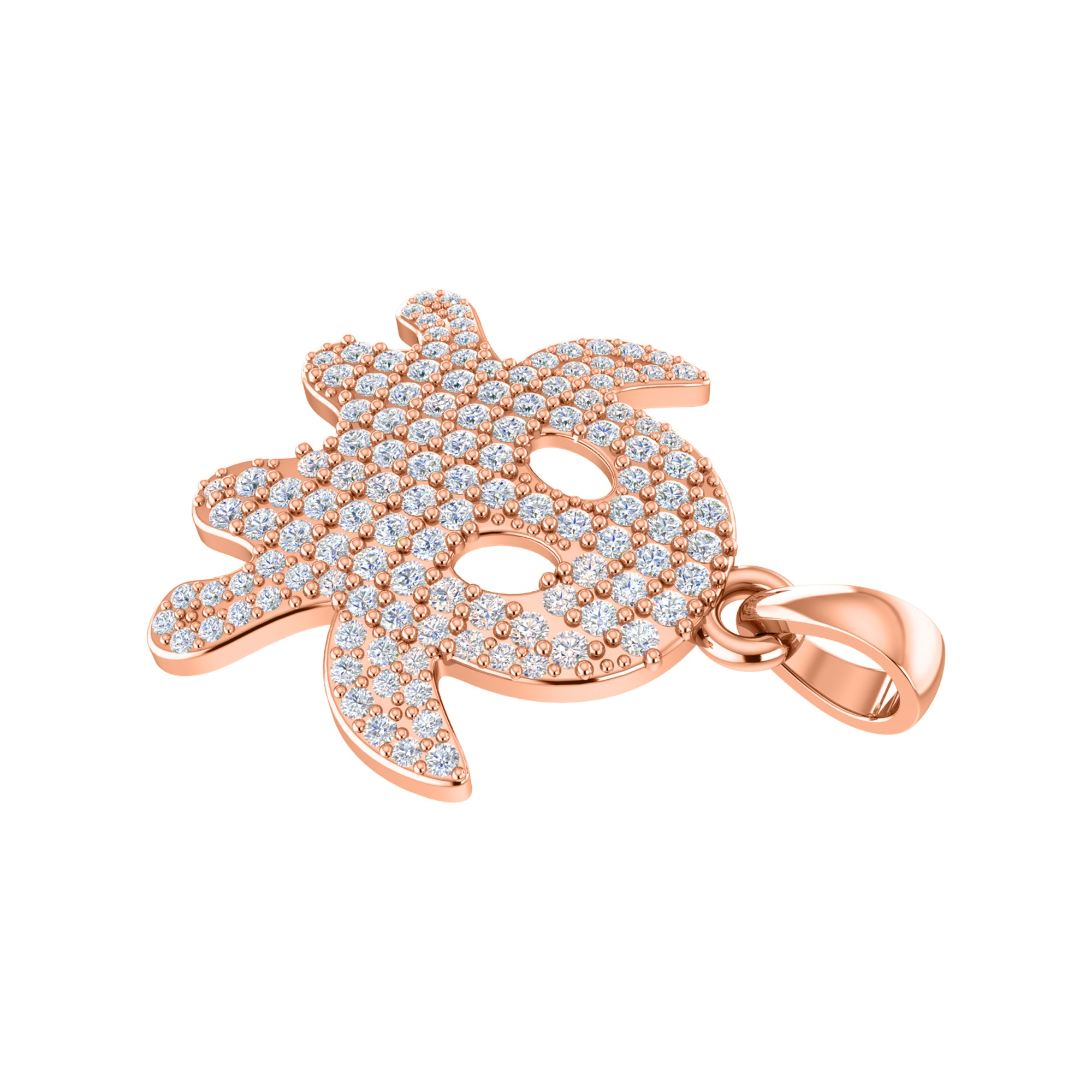 RKC 0.40Ct Moissanite Ghost Pendant 925 Silver Jewelry 14K Yellow Gold Plated Wt 4.00gm Height 21.50mm