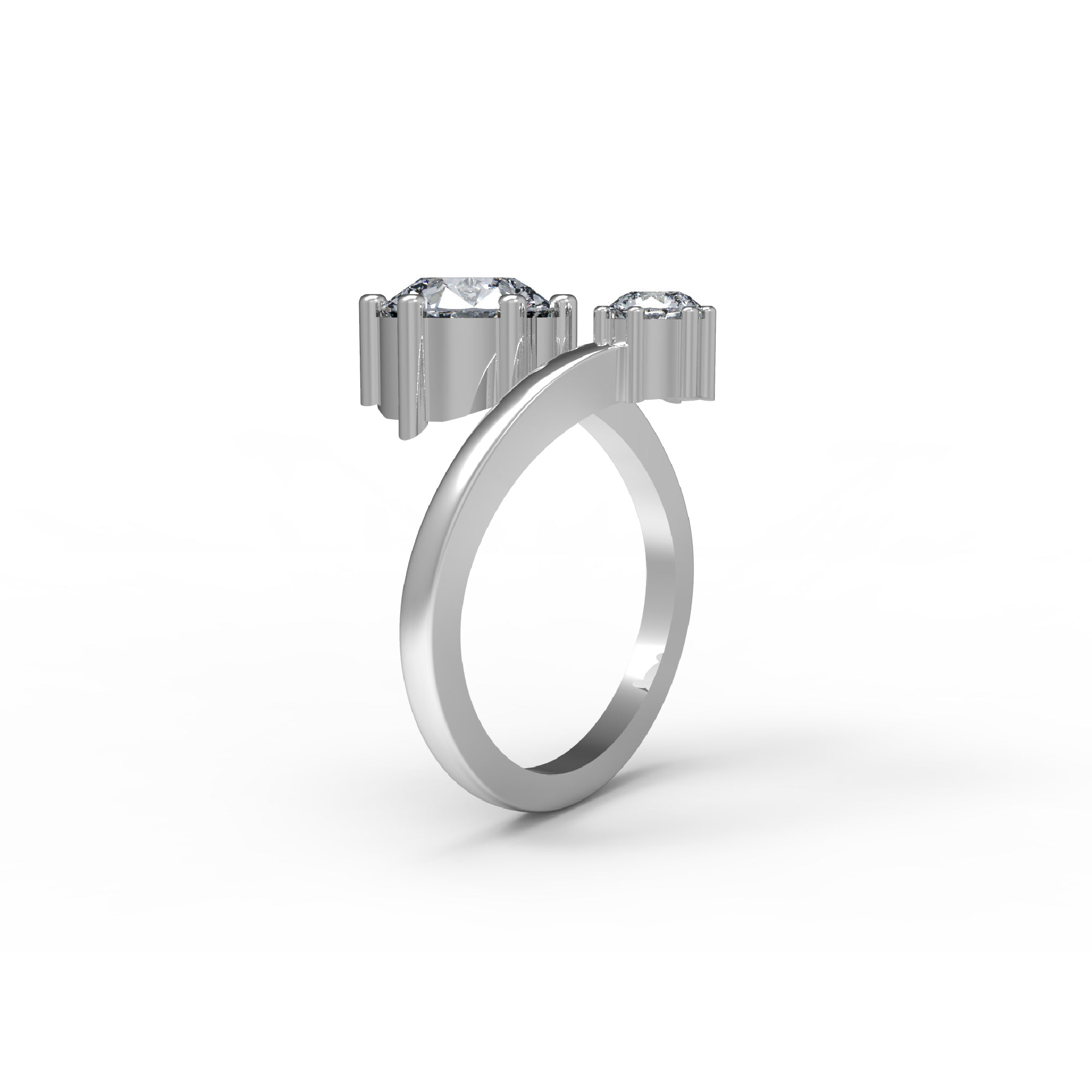 RKC 2.25 Ct rondgesnyde Moissanite-verloofring 925 silwer 14k Geelgoud oorgetrek vir vroue se gewig 3.8 gm en 1.70 mm