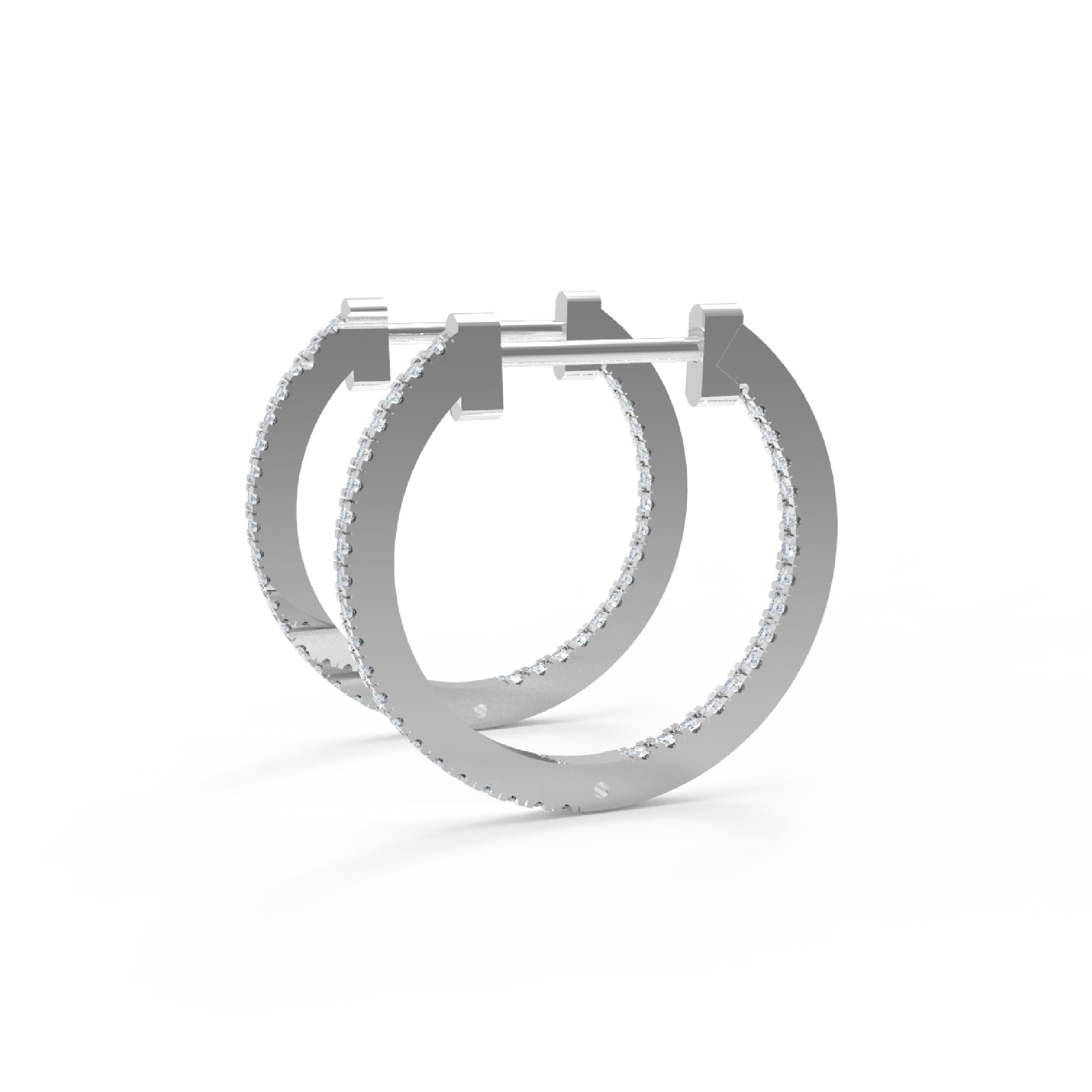 RKC 925 স্টার্লিং সিলভার ওয়ান রো মহিলাদের কানের দুল 14k রোজ ওভার Wt 7.00 GM উচ্চতা 38.00 MM