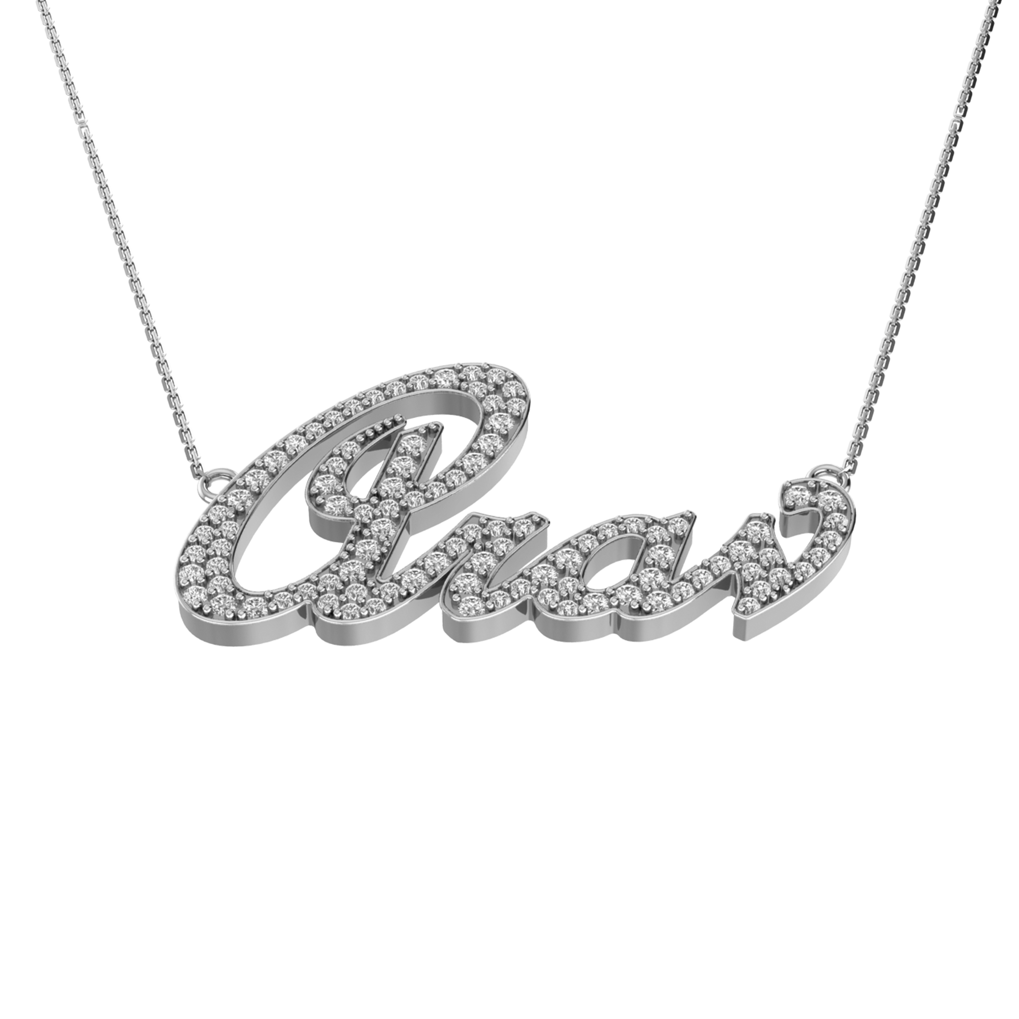 RKC Moissanite /Cubic Zirconia Initial Customize Name Pendant Necklace 14k Yellow Gold Plated