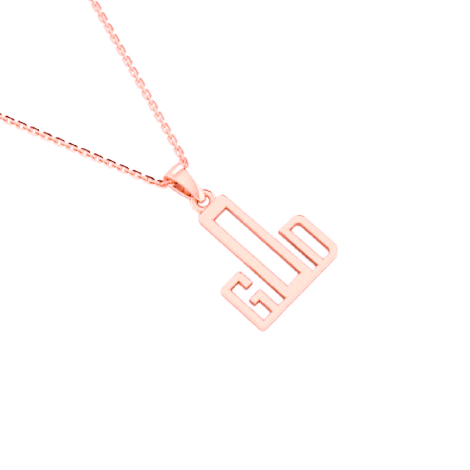 RKC GOD Initial Name 14k Yellow/Rose/White Gold Plated Pendant Necklace Weight 3.5 Gm And Length 22mm