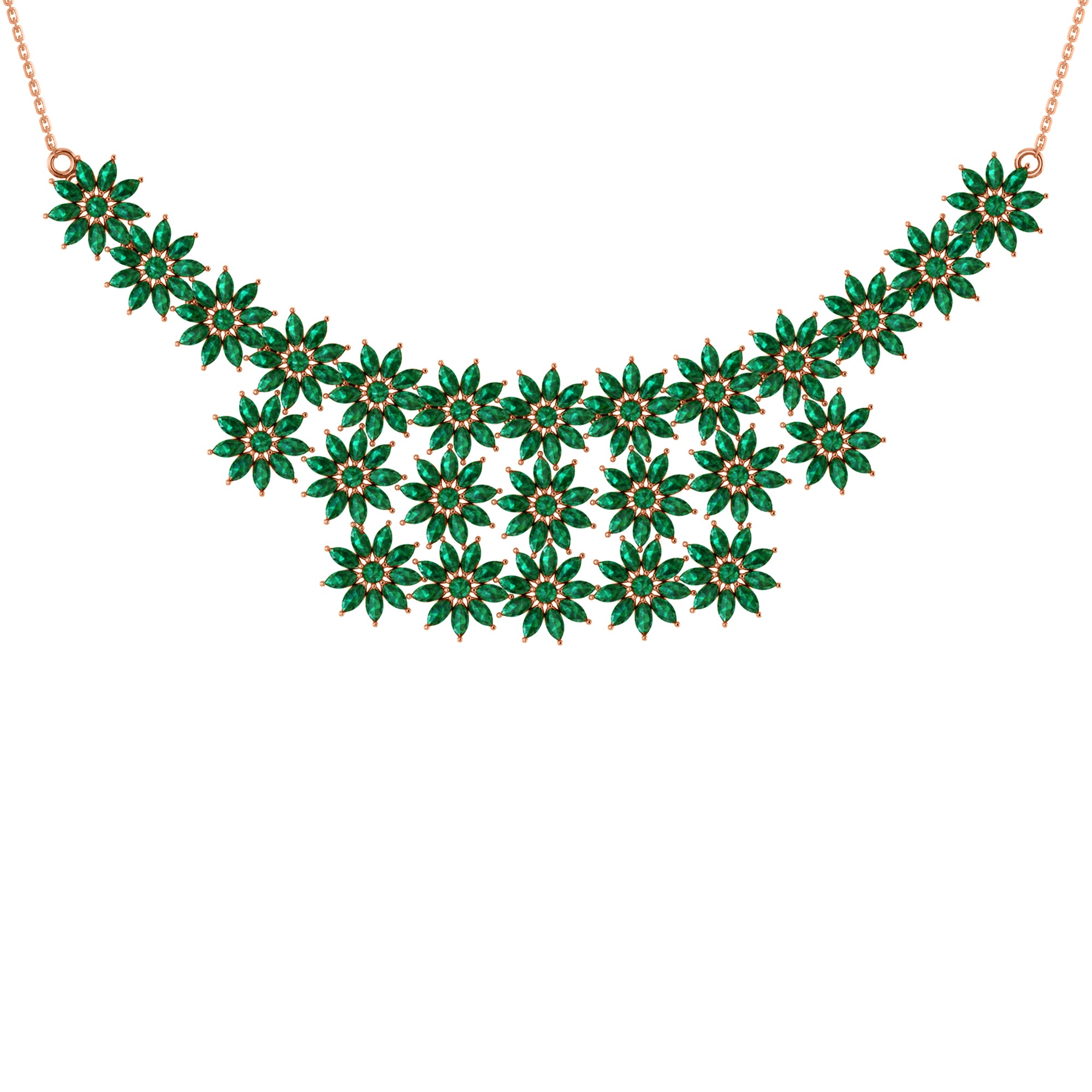 RKC 24.00 CT Moissanite Charming Necklace 925 Silver 14k Rose gold Plated Product Weight 18.00 GM