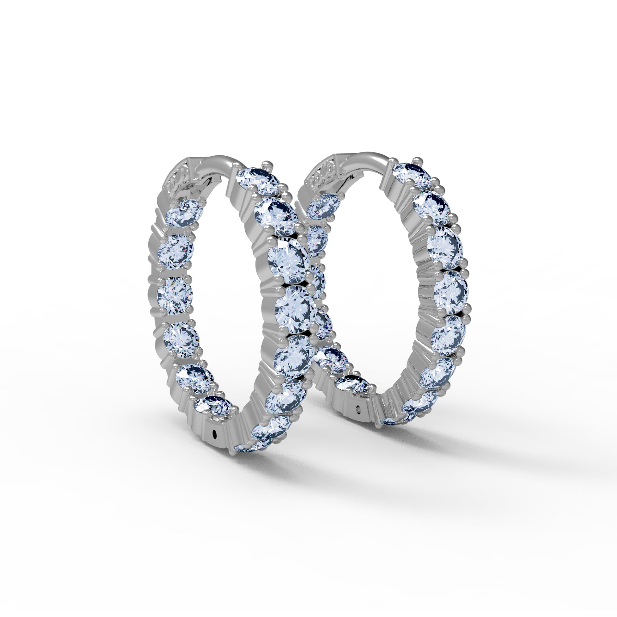 RKC 925 স্টার্লিং সিলভার হুপ ক্লিপ-অন মহিলাদের কানের দুল 14k রোজ ওভার প্রোডাক্ট Wt 6.50 GM উচ্চতা 21.00 MM