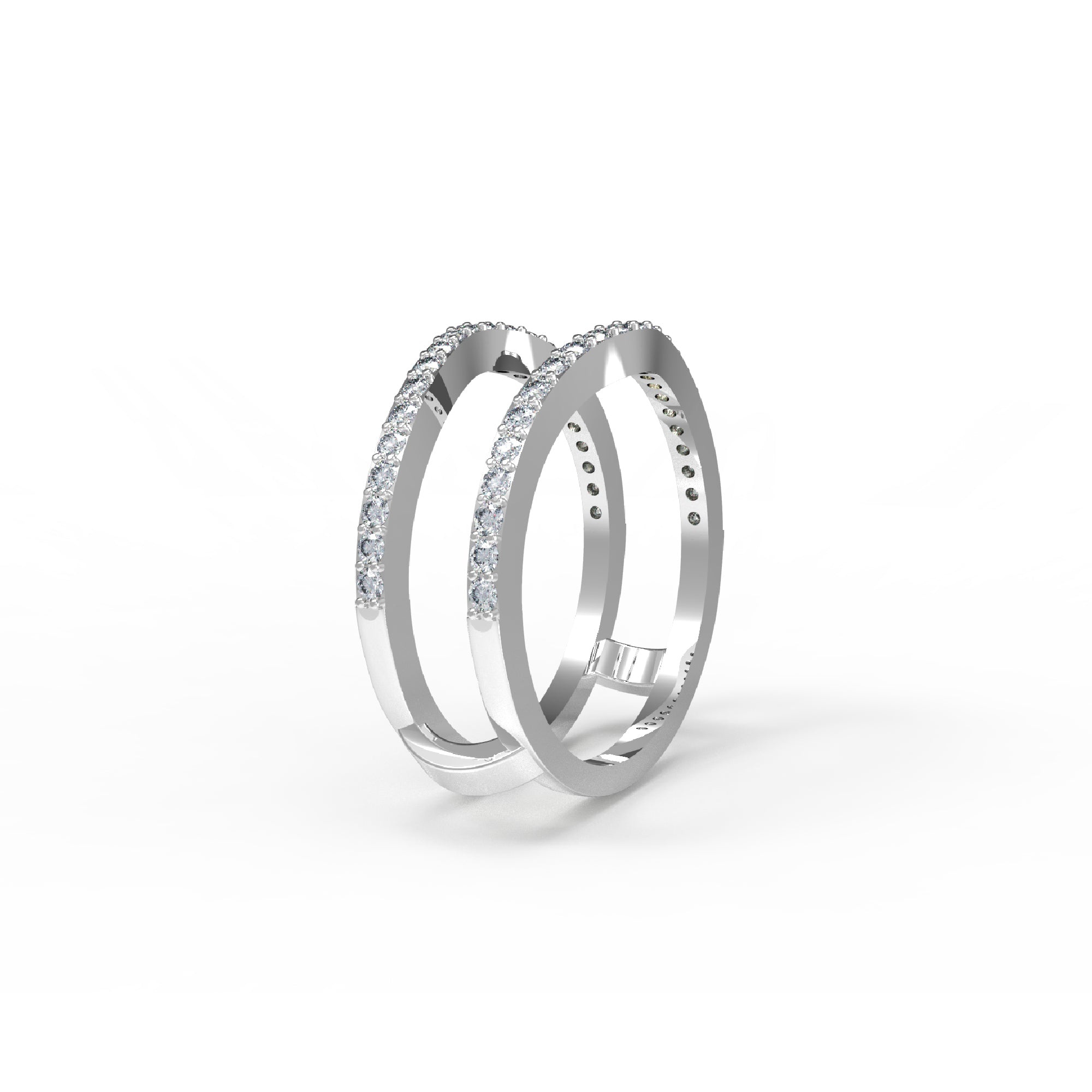 RKC Round Moissanite Enhancer dzseki Gyűrűvédő Esküvői Band 925 Sterling ezüst rózsa aranyozott súly 3 gm szélesség 6,50 mm