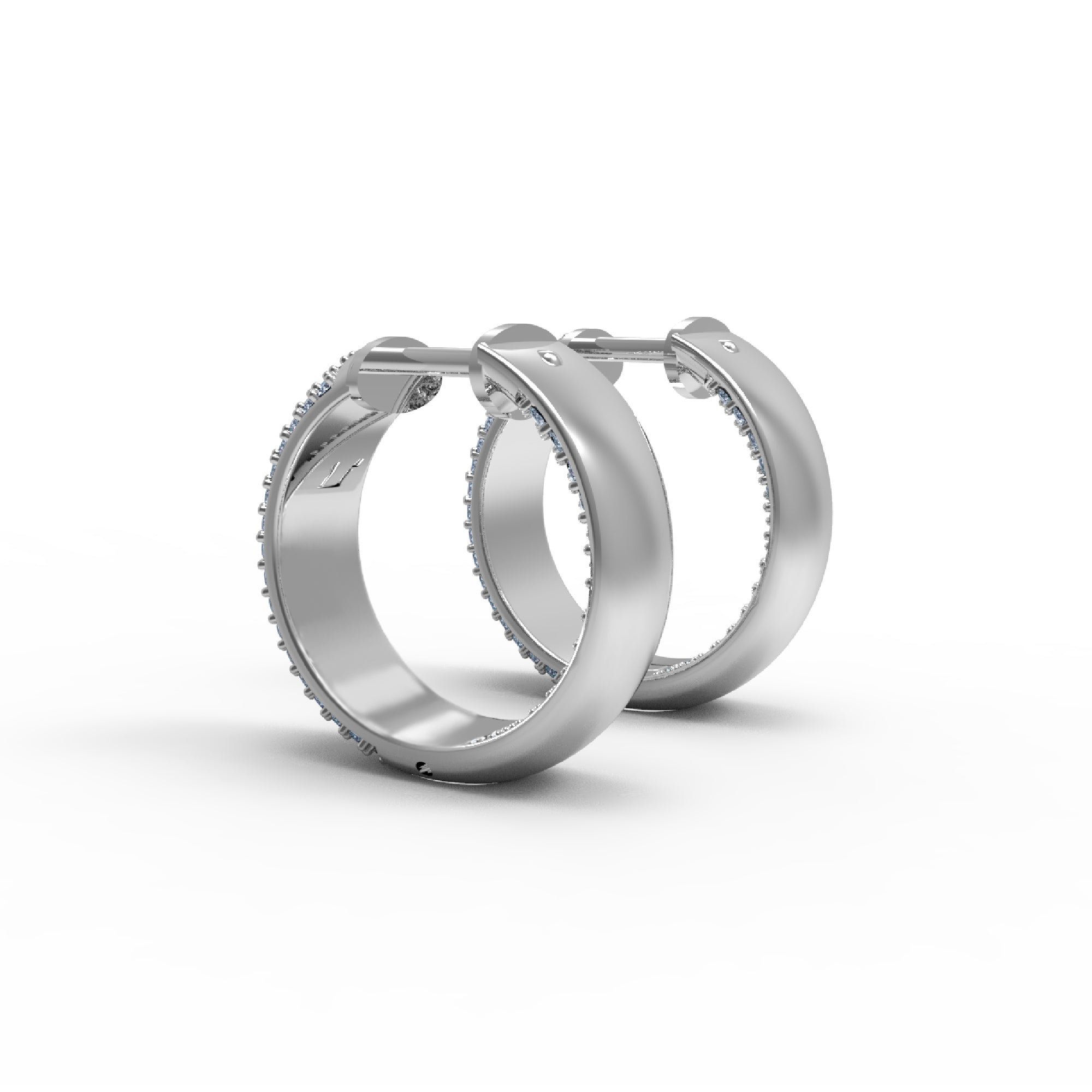 RKC 925 فضة استرلينية - حلق نسائي 14 قيراط وردي فوق المنتج بالوزن الارتفاع 18.00 ملم