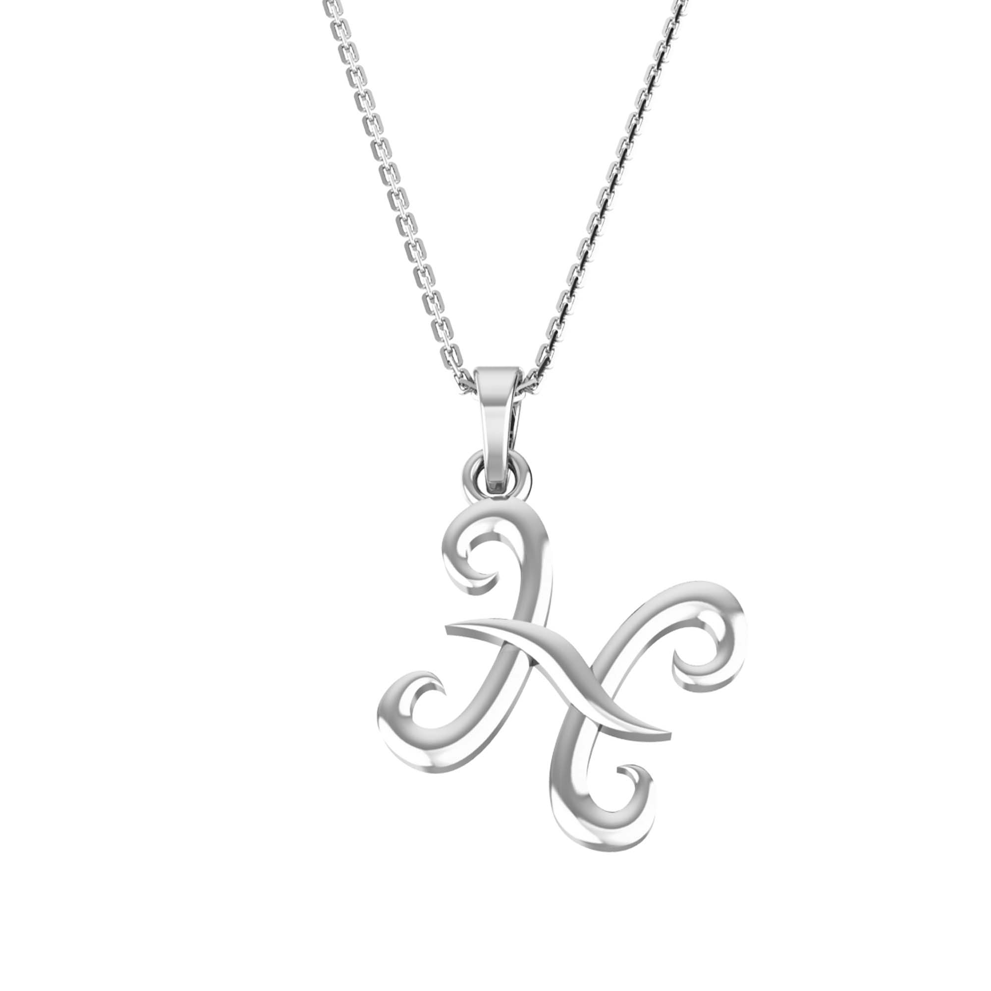 RKC 14k Yellow Gold Plated Personalised Initial Necklace 925 Silver