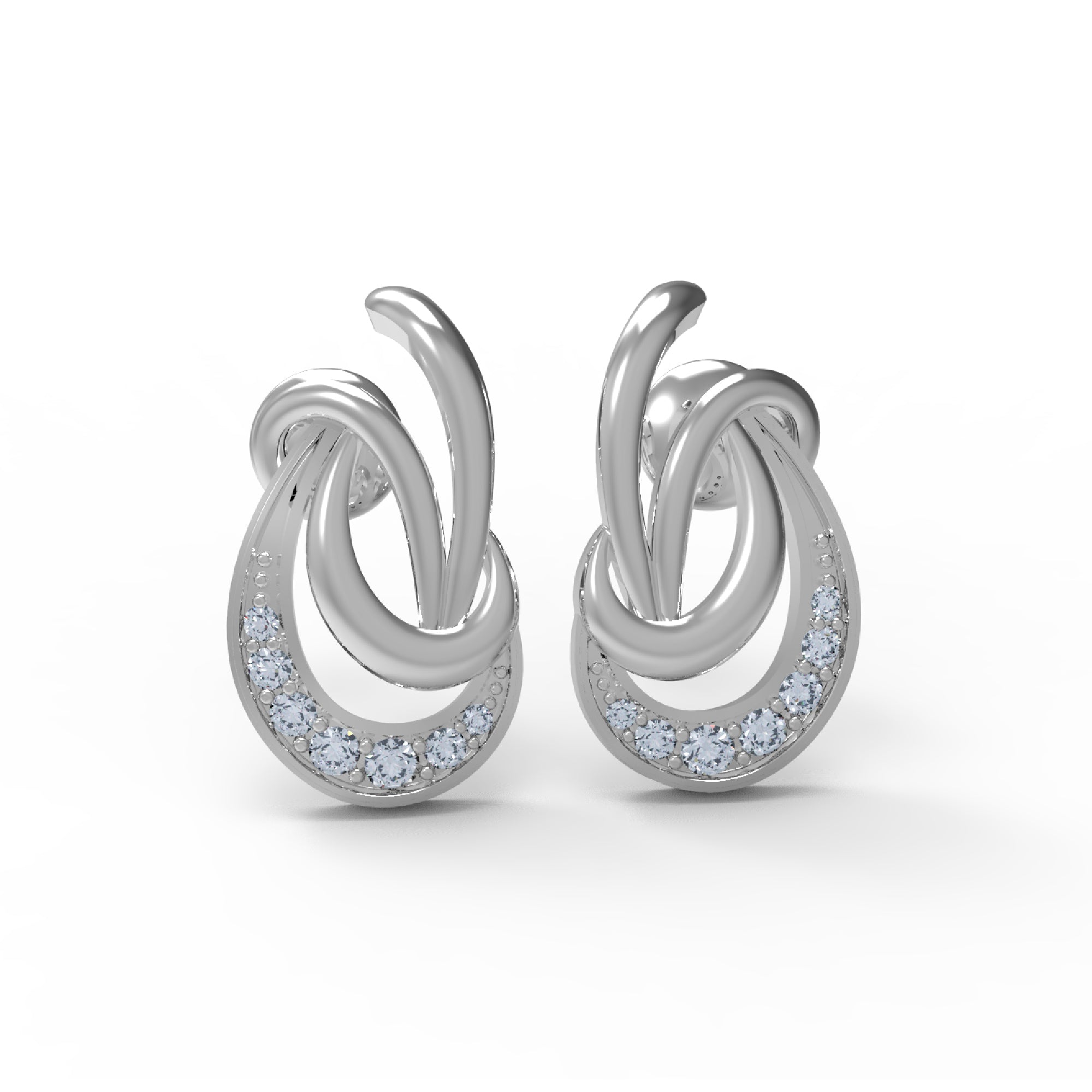 RKC 925 стерлингового срэбра Жаночыя завушніцы-гваздзікі 14-каратная ружа над вырабам Вага 1,70 GM Вышыня 13,00 мм