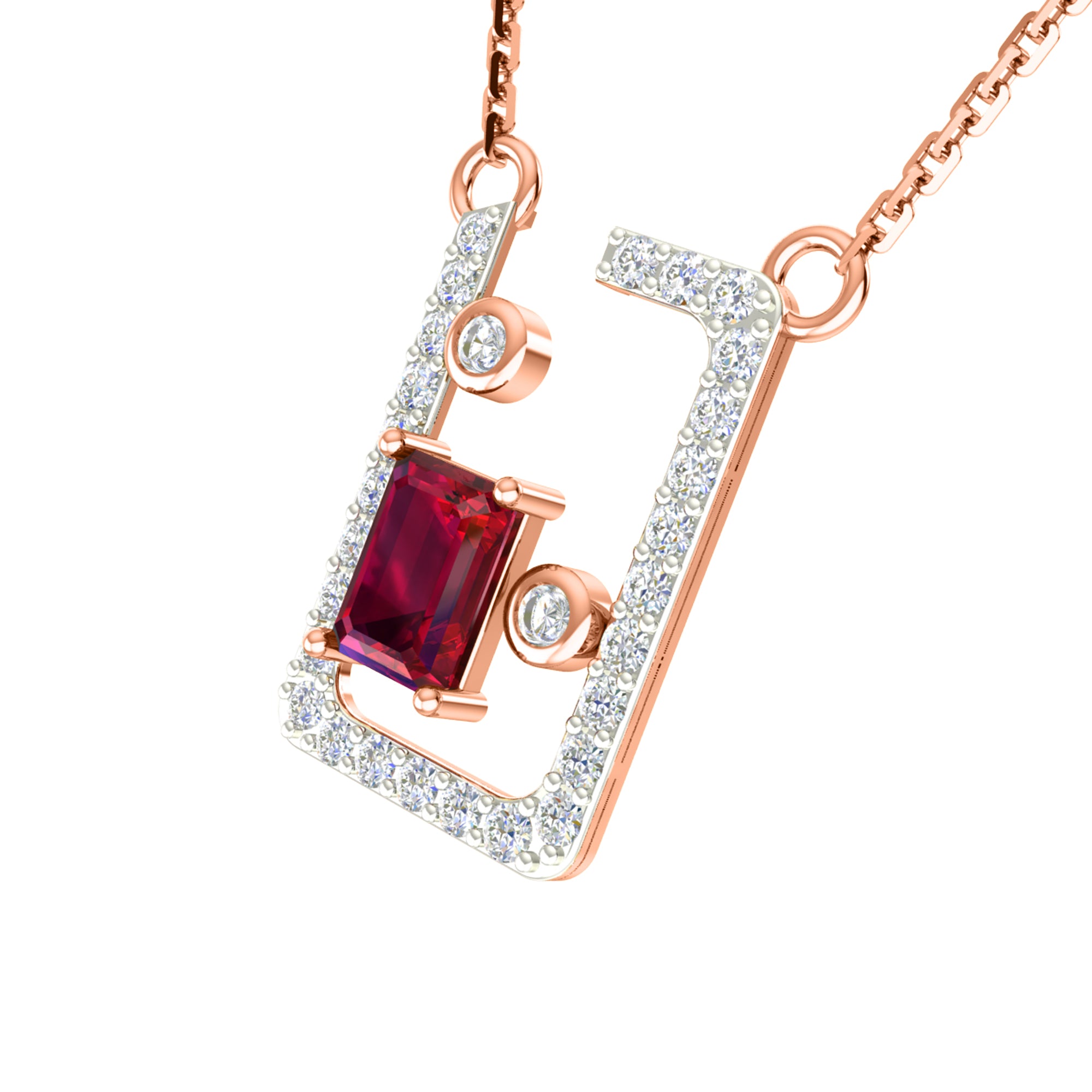 RKC 925 Срэбра Залаты Усяго 1,00 карата Рубінавы кулон Вага 3,70 г і завушніцы 2,10 г Камплект з пакрыццём з 14-каратнага жоўтага золата