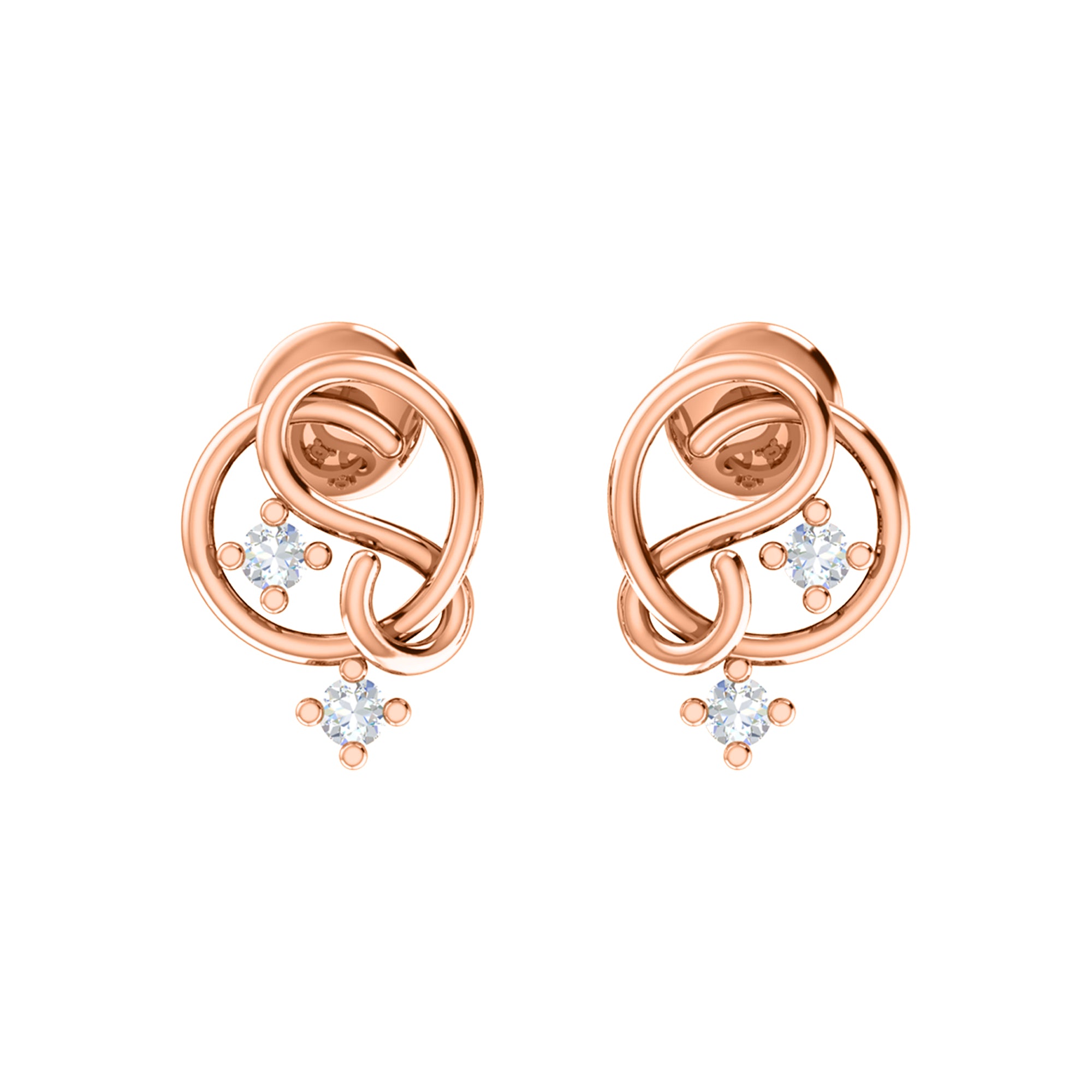 RKC 925 સિલ્વર ગોલ્ડન ટોટલ 0.32Ct મોઈસાનાઈટ પેન્ડન્ટ Wt 3.70gm અને Wt એરિંગ 1.80gm સેટ 14K યલો ગોલ્ડ પ્લેટેડ સાથે