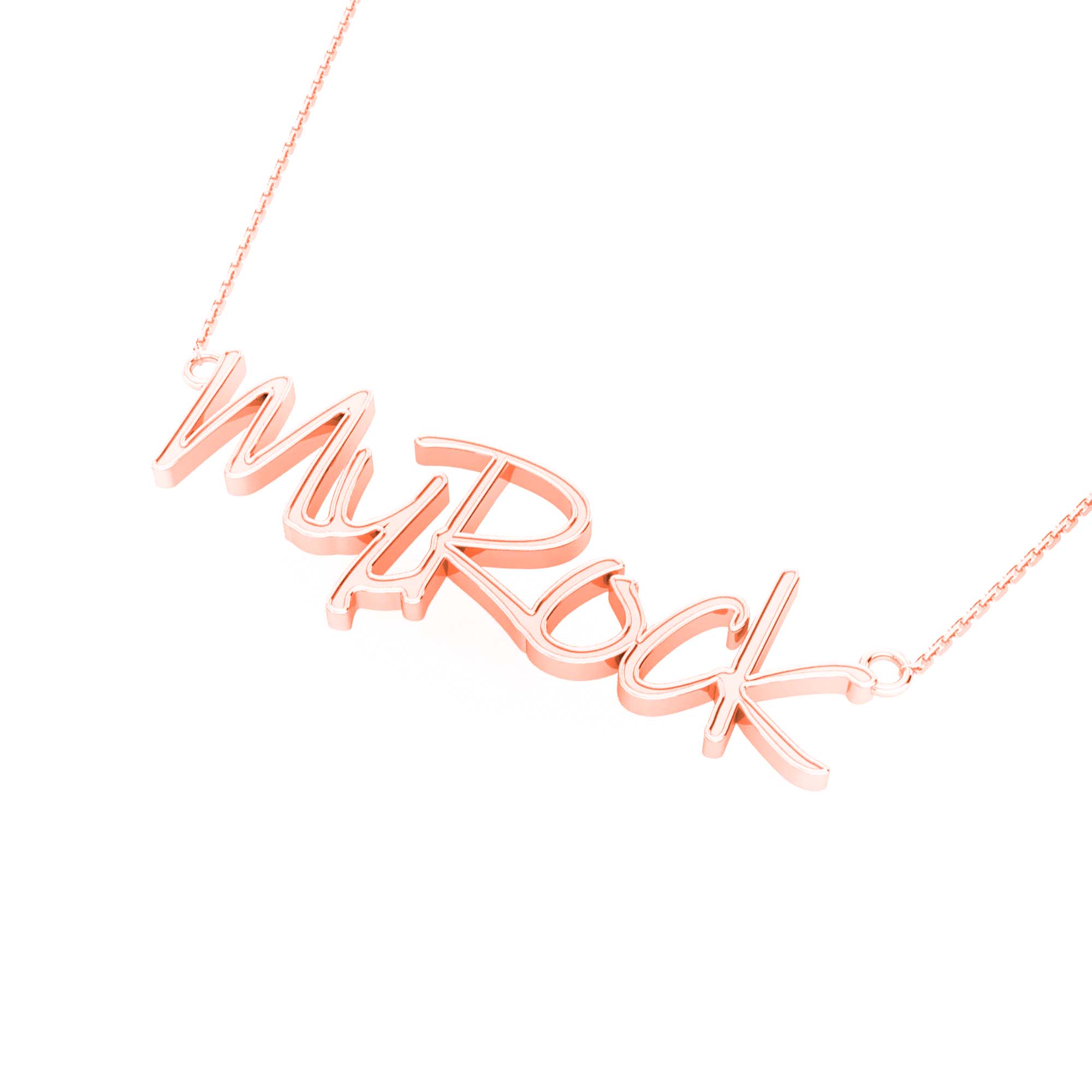 RKC 14k Yellow Gold Plated Name Pendant Necklace 925 Silver Weight 4 gm and height 12mm