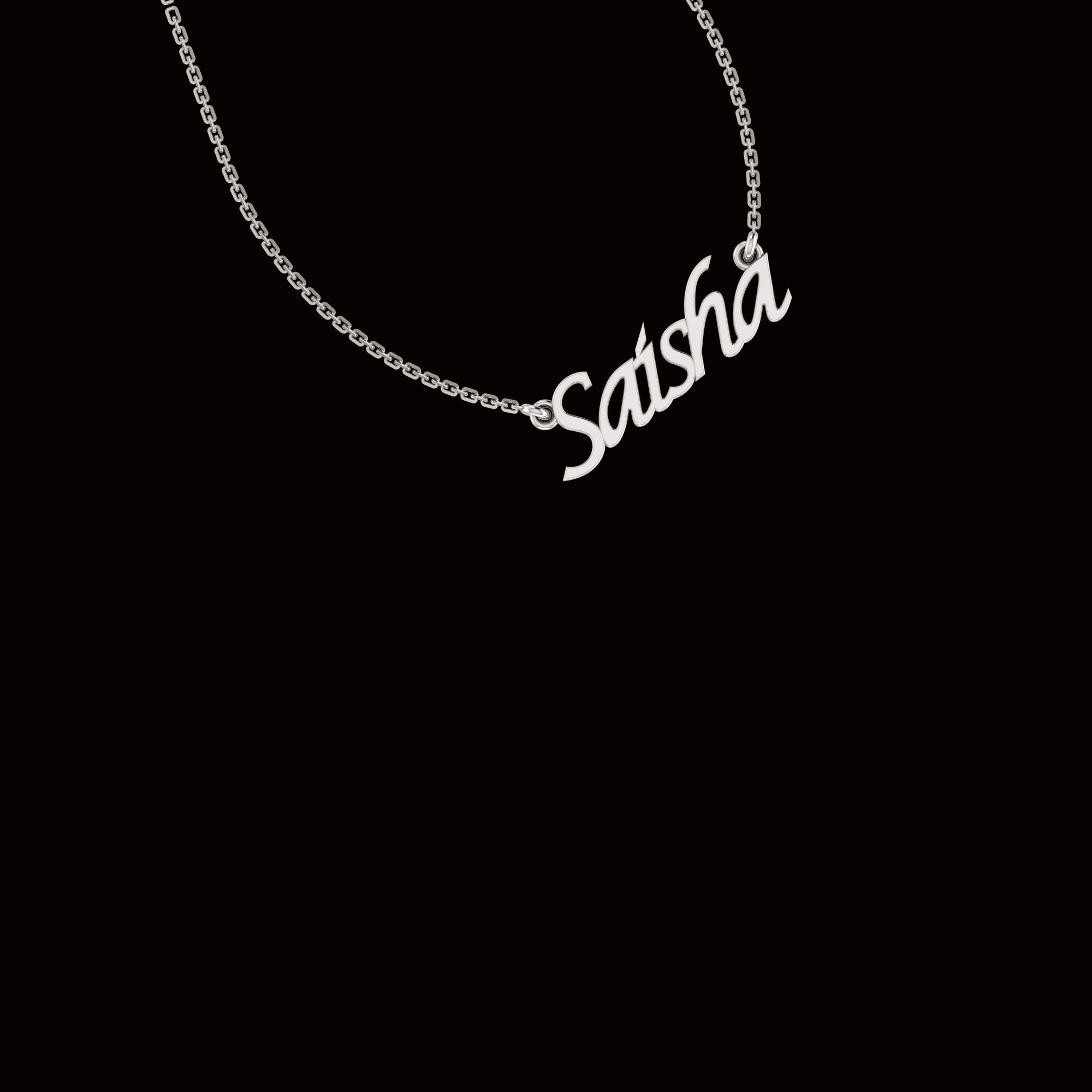 RKC Customised Any Name Pendant 925 Sterling Silver 14K Rose Gold Plated Wt 3.40 GM Height 9.75 MM