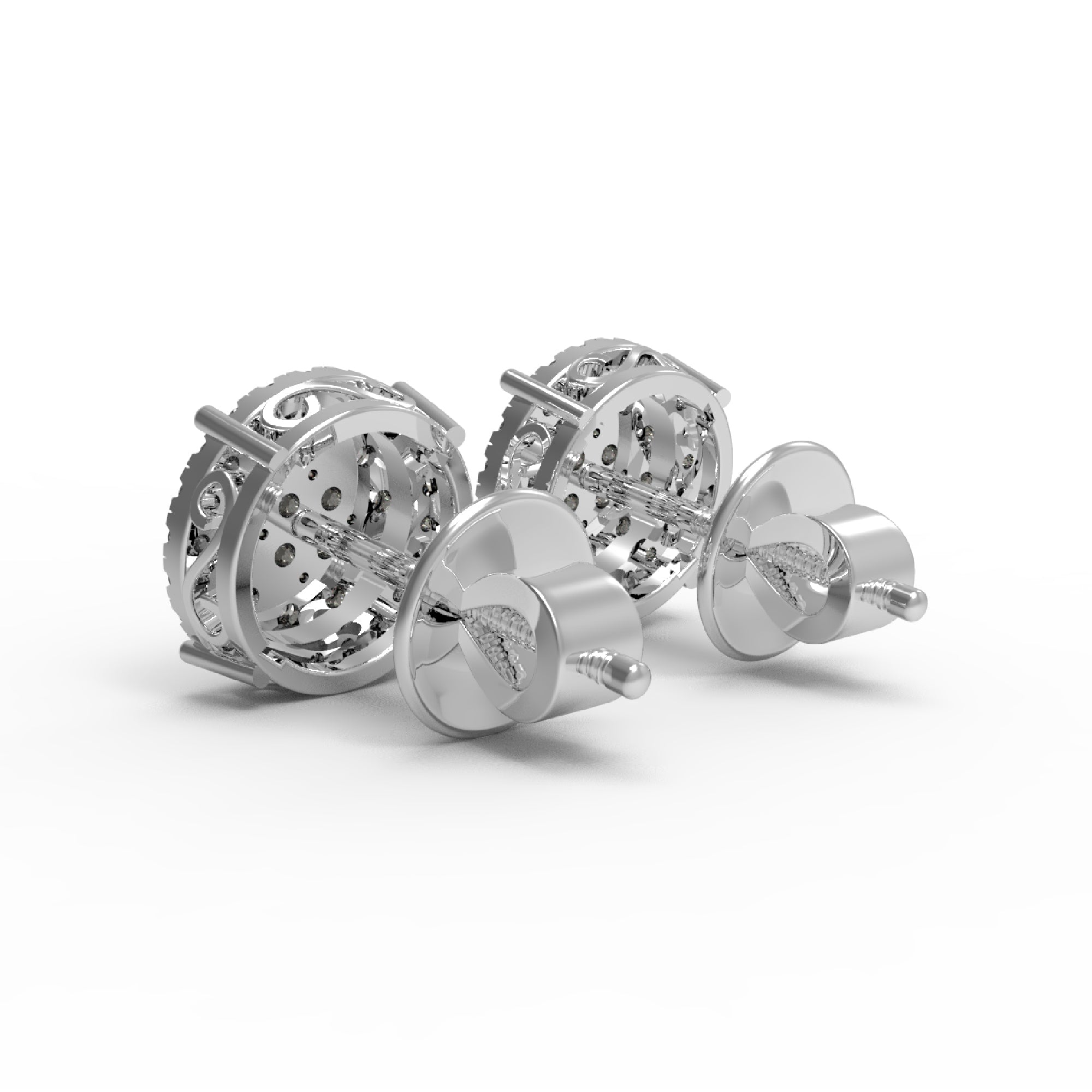 RKC 925 Sterlingsølv skrue tilbake Stud kvinner øredobber 14k gul Overvekt 2,80 GM Høyde 9,50 MM