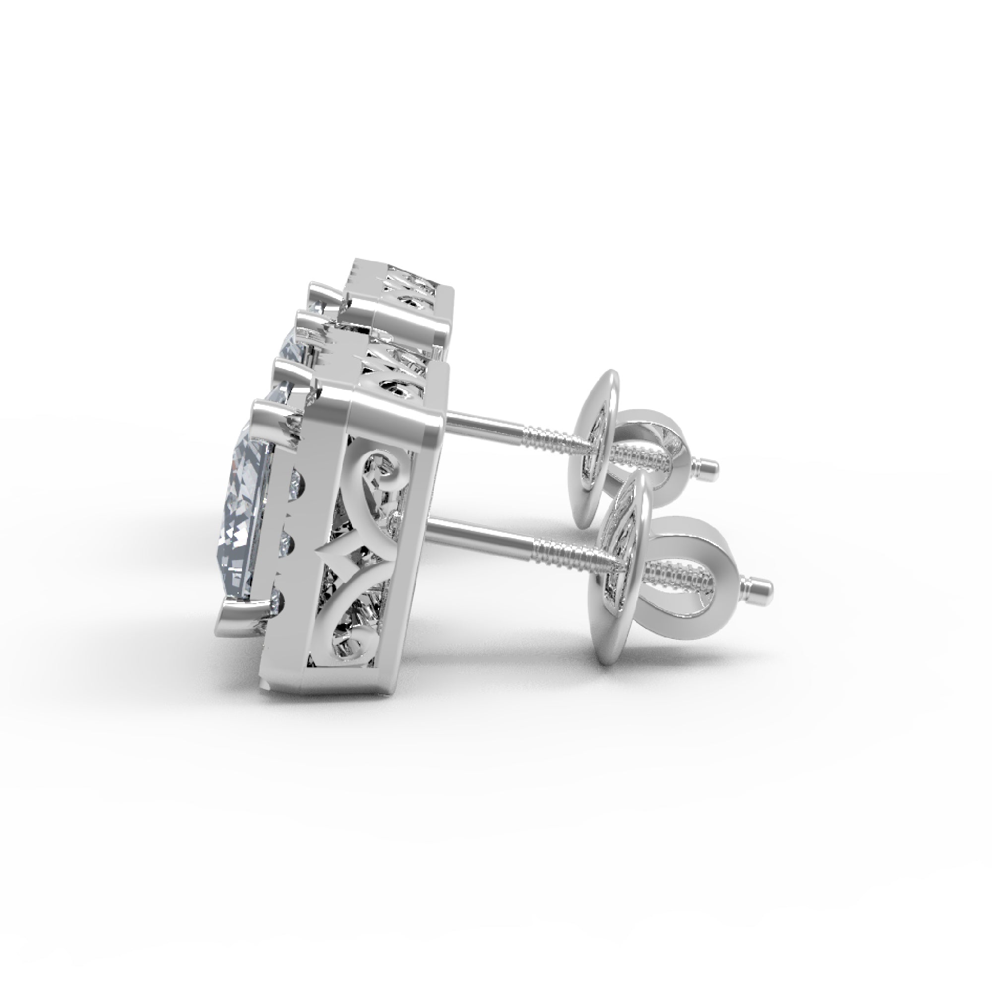 Жаночыя завушніцы прынцэсы з стерлингового срэбра RKC 925 пробы, 14-каратная ружа, вага 2,80 GM, вышыня 5,20 мм