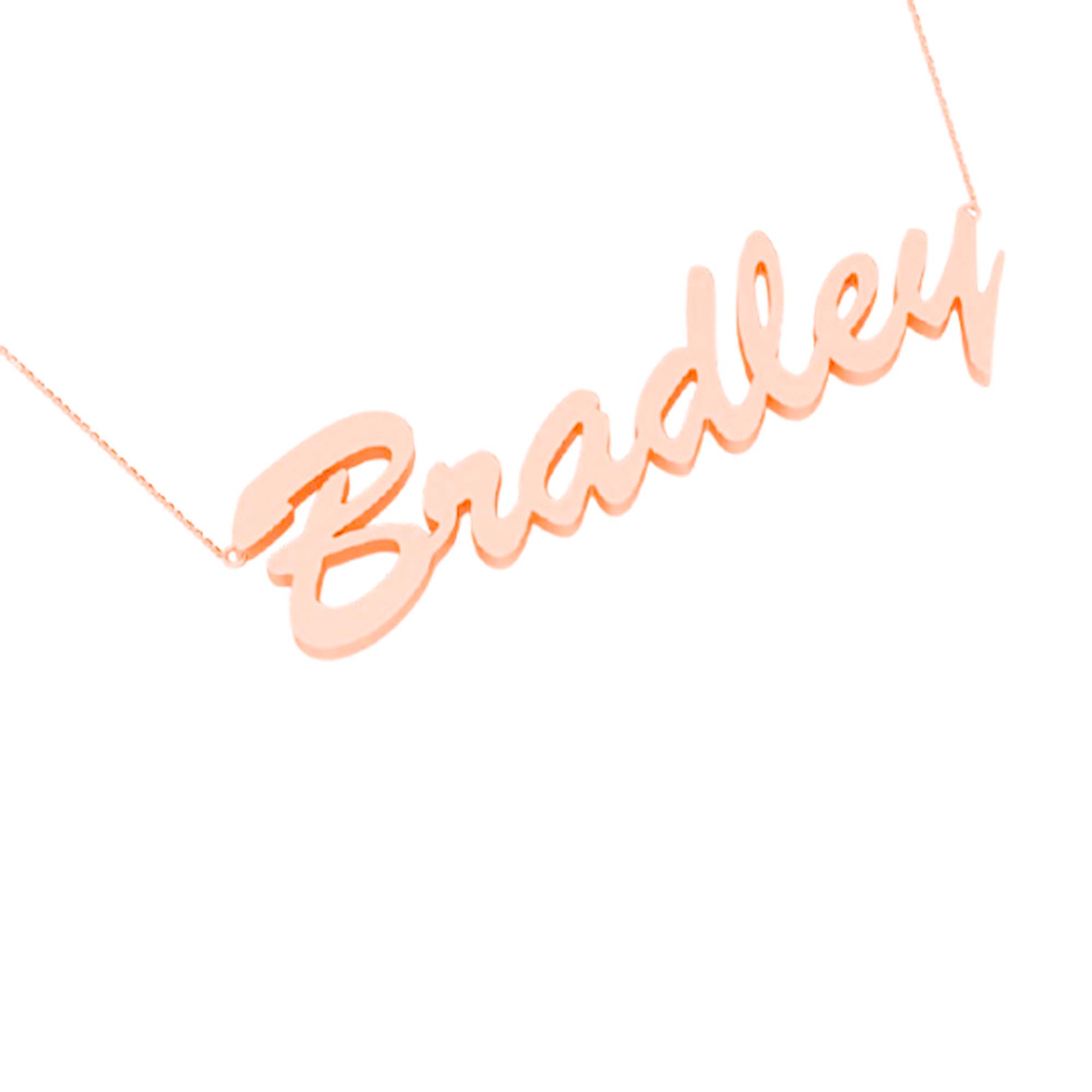 RKC BRADLEY Initial Name Pendant Necklace 14k Yellow Gold Plated 925 Silver Weight 5gm